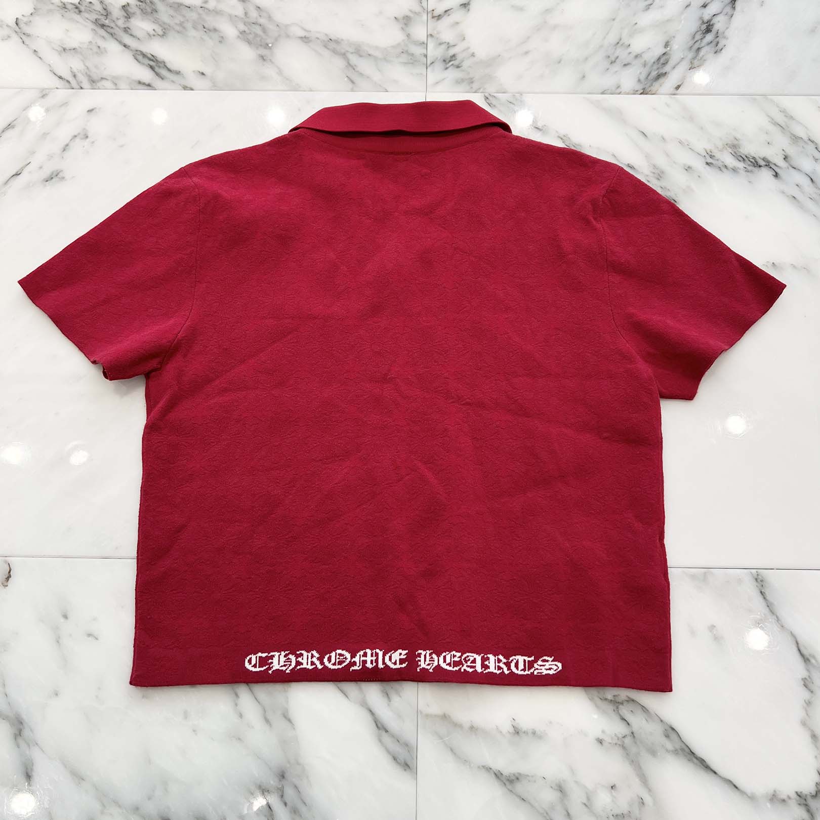 CHROME HEARTS Y NOT V Neck Rayon Polo Shirt Size M クロムハーツ ワイノット Vネック レーヨン ポロシャツ サイズM