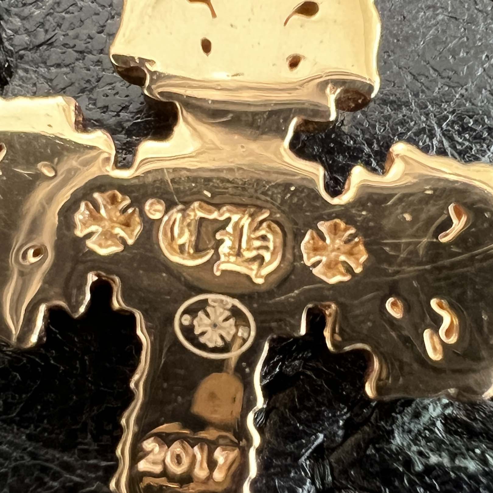 CHROME HEARTS 22K Tiny Filigree Cross 1 Diamond Pendent Top クロムハーツ 22K タイニー フィリグリークロス 1ダイヤモンド ペンダント トップ