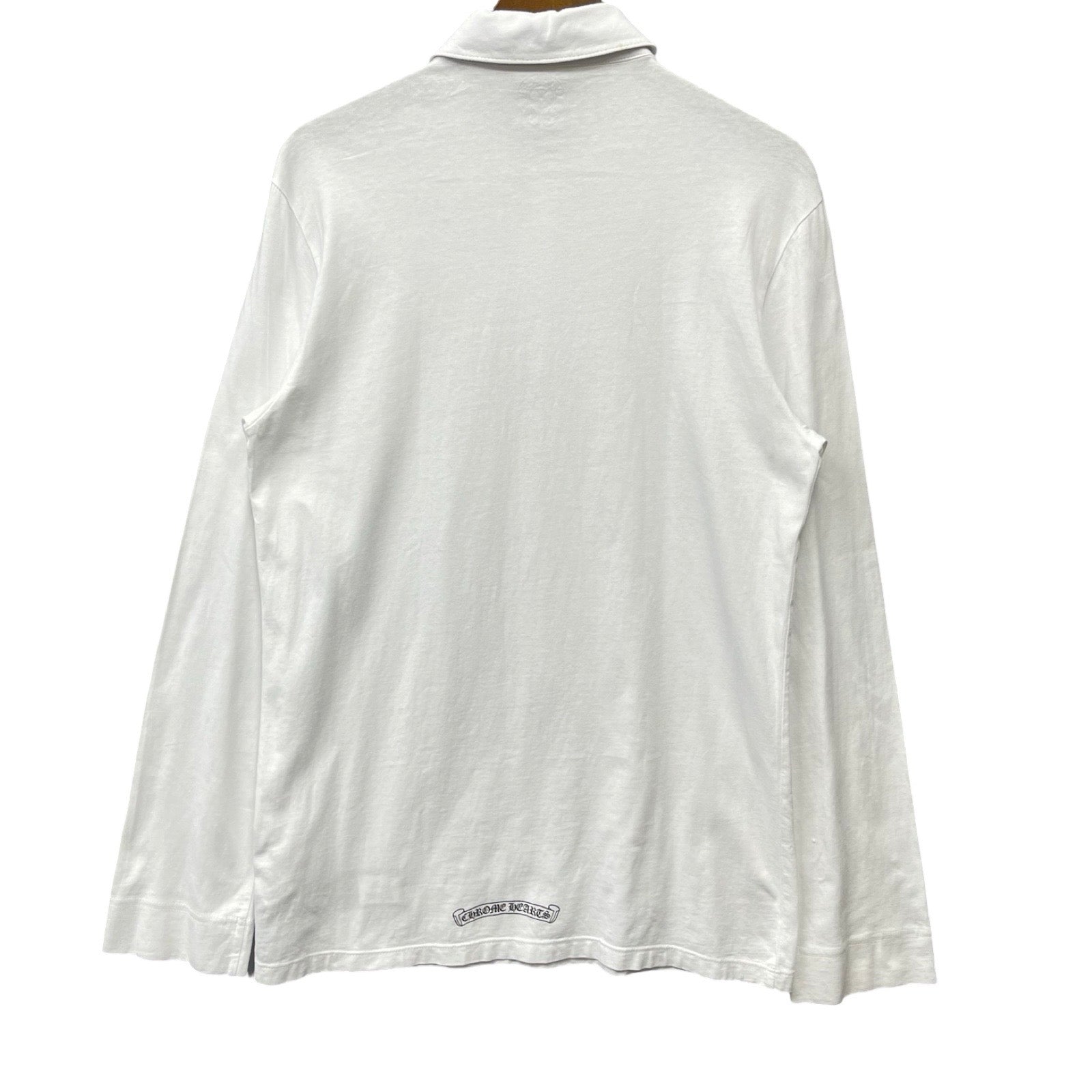 CHROME HEARTS CH Plus Cross Ball Long Sleeve Polo Shirt Size M