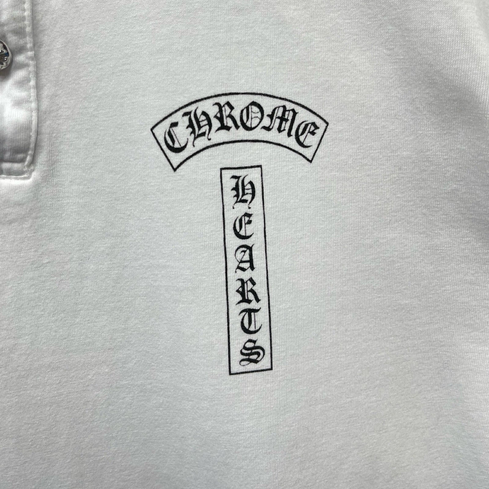 CHROME HEARTS CH Plus Cross Ball Long Sleeve Polo Shirt Size M