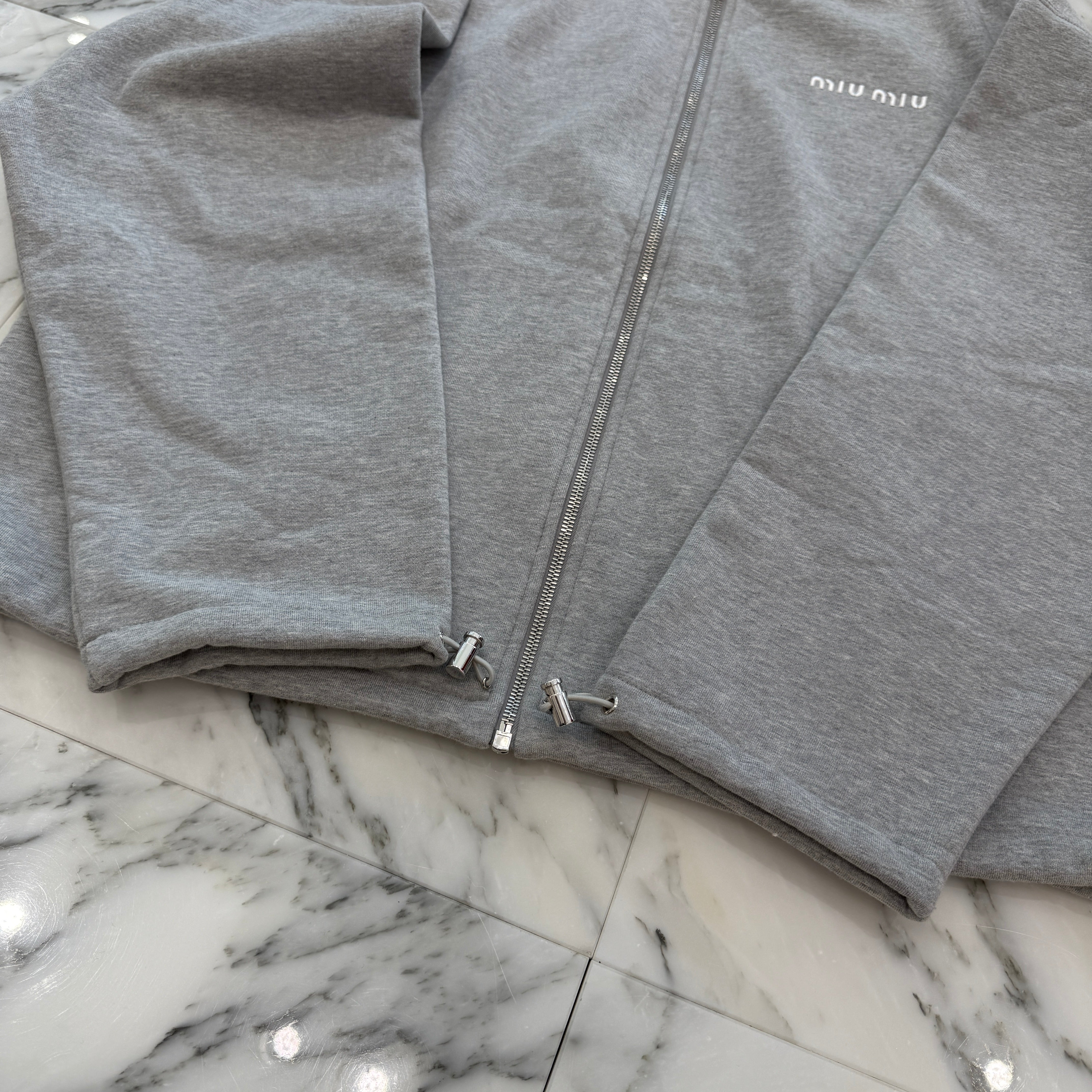 MIU MIU 2024SS Logo Embroidery Zip Up Blouson MJL042 S000 13UK Size XS ミュウミュウ ロゴ刺繍 ジップアップブルゾン サイズXS