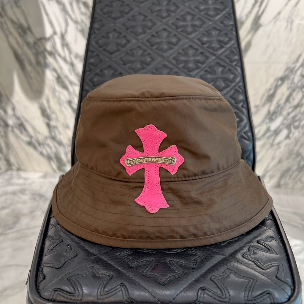 CHROME HEARTS 1 Cross Leather Patch Nylon Bucket Hat Size M (58.5cm) クロムハーツ 1クロス レザーパッチ ナイロン バケットハット サイズM (58.5cm)