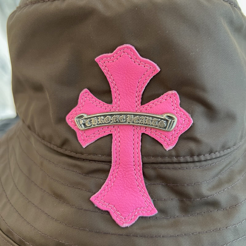 CHROME HEARTS 1 Cross Leather Patch Nylon Bucket Hat Size M (58.5cm) クロムハーツ 1クロス レザーパッチ ナイロン バケットハット サイズM (58.5cm)