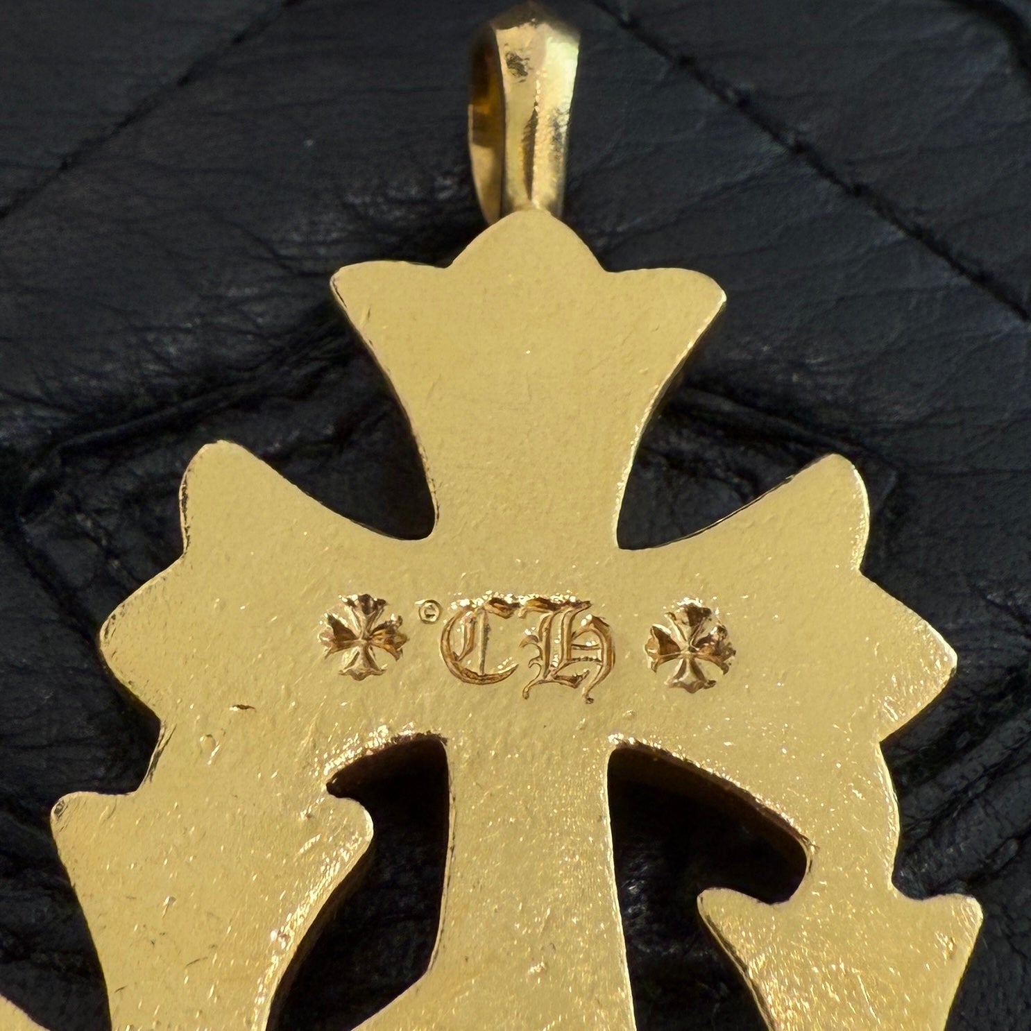 CHROME HEARTS 22K Triple CH Cross Pave Diamond Pendant Top クロムハーツ 22K トリプル CHクロス パヴェダイヤモンド ペンダントトップ