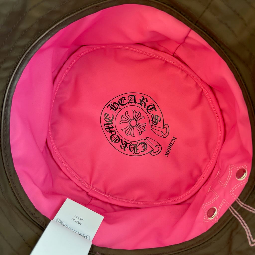 CHROME HEARTS 1 Cross Leather Patch Nylon Bucket Hat Size M (58.5cm) クロムハーツ 1クロス レザーパッチ ナイロン バケットハット サイズM (58.5cm)
