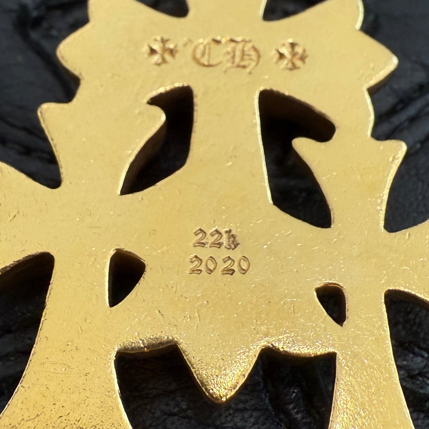 CHROME HEARTS 22K Triple CH Cross Pave Diamond Pendant Top クロムハーツ 22K トリプル CHクロス パヴェダイヤモンド ペンダントトップ