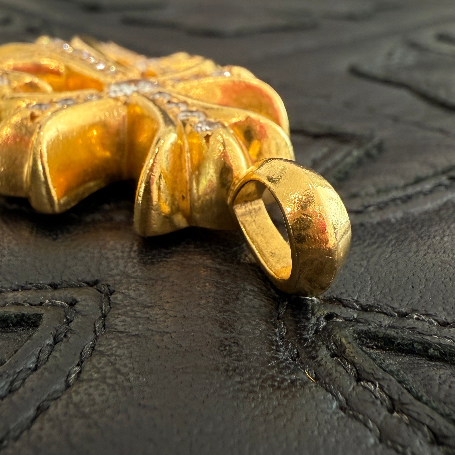 CHROME HEARTS 22K Triple CH Cross Pave Diamond Pendant Top クロムハーツ 22K トリプル CHクロス パヴェダイヤモンド ペンダントトップ