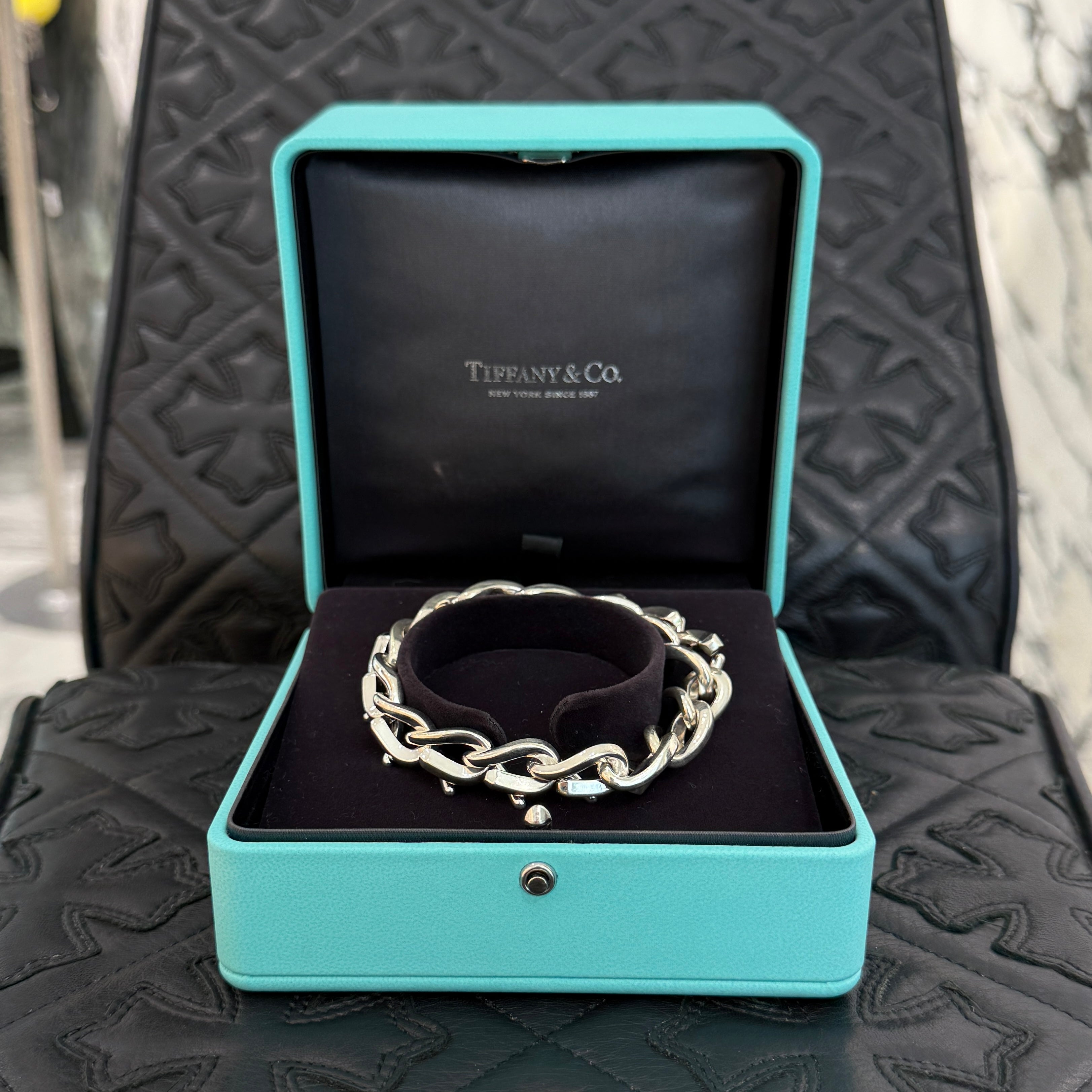 Tiffany Co. Forge Large Link Bracelet High Polished Sterling Silver 72548302 Size XXXL ティファニー フォージ ラージリンク ブレスレット ハイポリッシュ スターリングシルバー Size XXXL