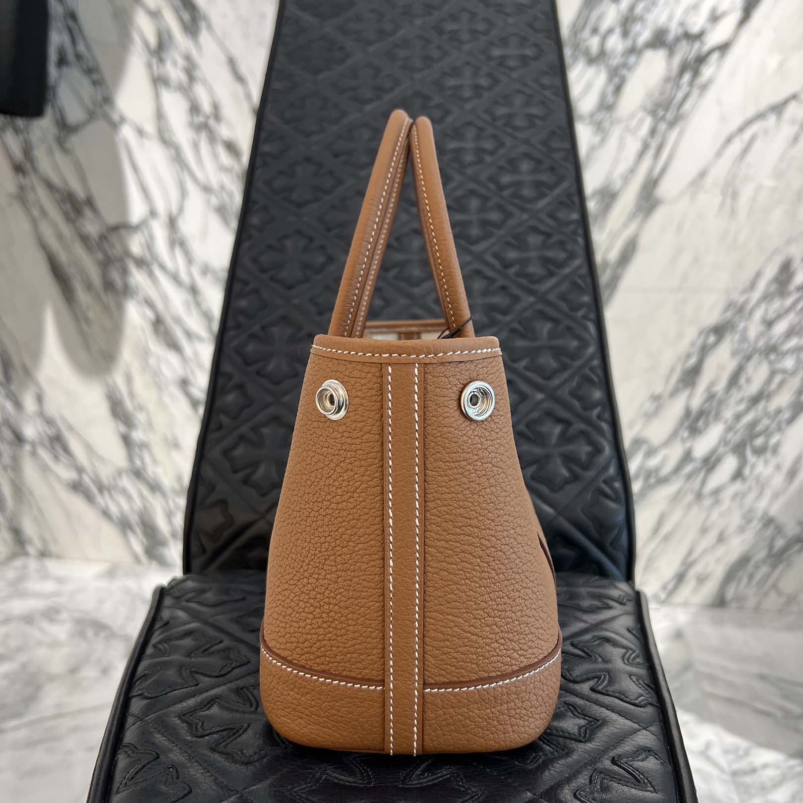 HERMES Néogarden Party TTPM "Gold" Leather Hand Bag K刻印 エルメス ネオガーデンパーティ TTPM "ゴールド" レザーハンドバッグ K刻印