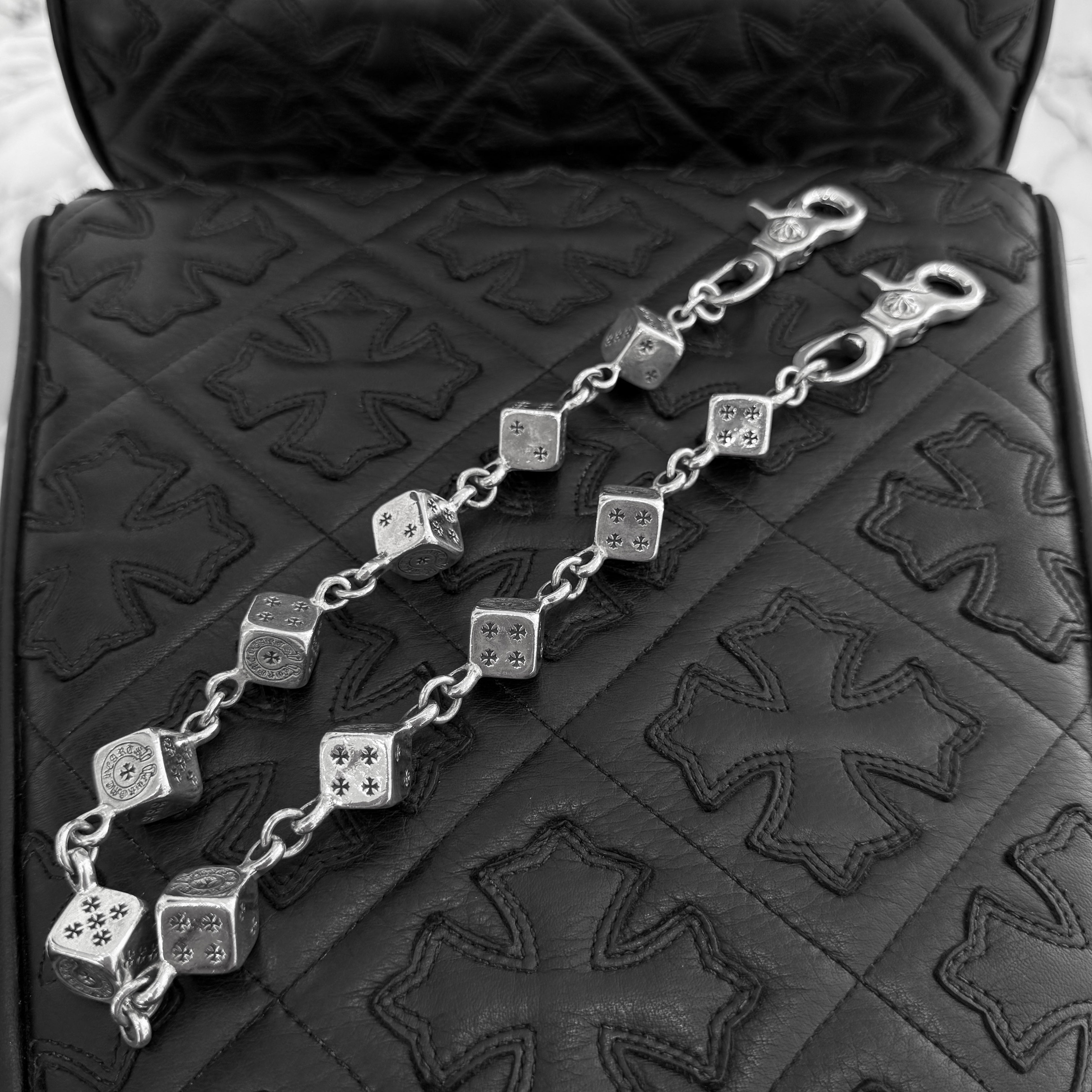 CHROME HEARTS 2 CLIP DICE Wallet Chain 11 LINKS クロムハーツ 2