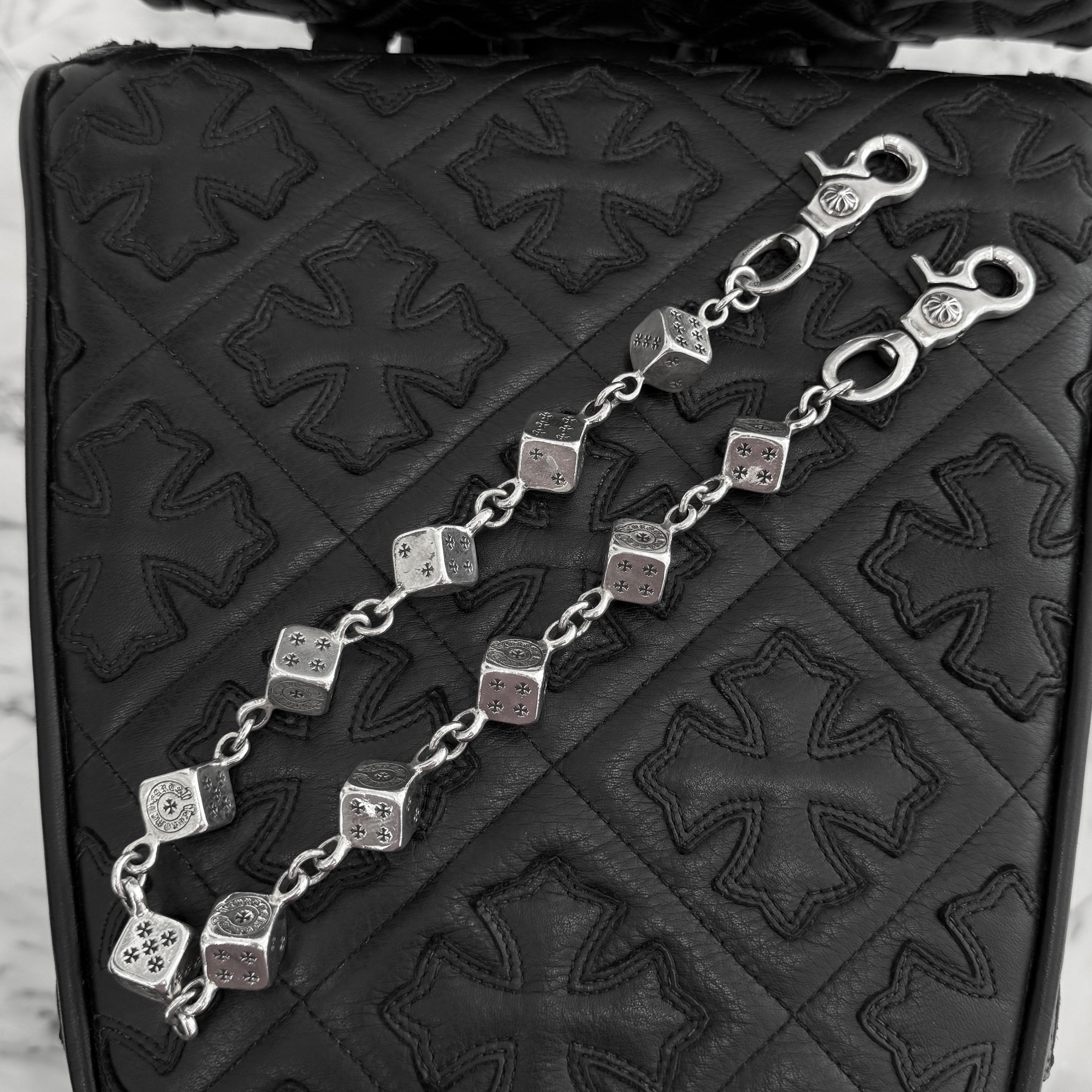 CHROME HEARTS 2 CLIP DICE Wallet Chain 11 LINKS クロムハーツ 2