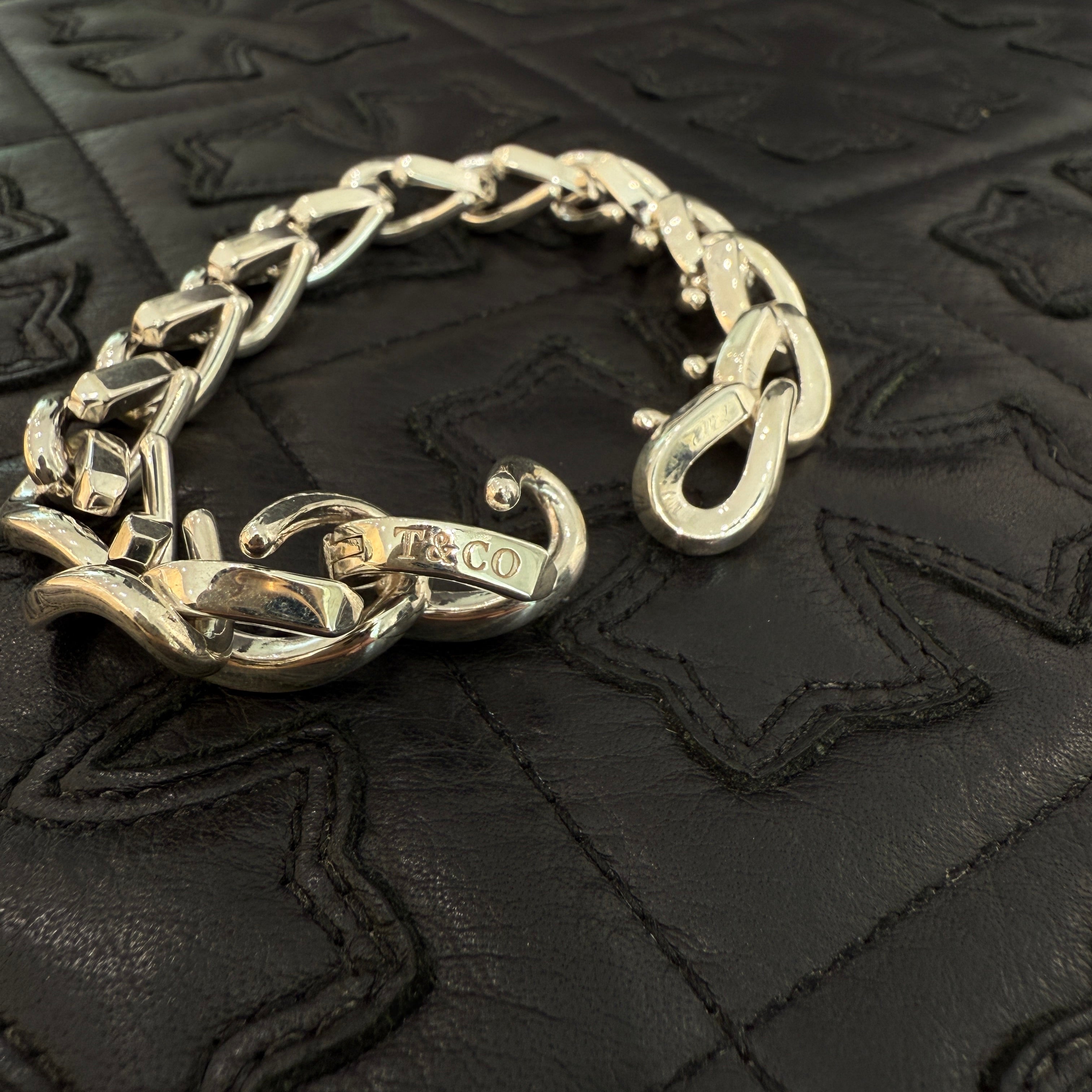 Tiffany Co. Forge Large Link Bracelet High Polished Sterling