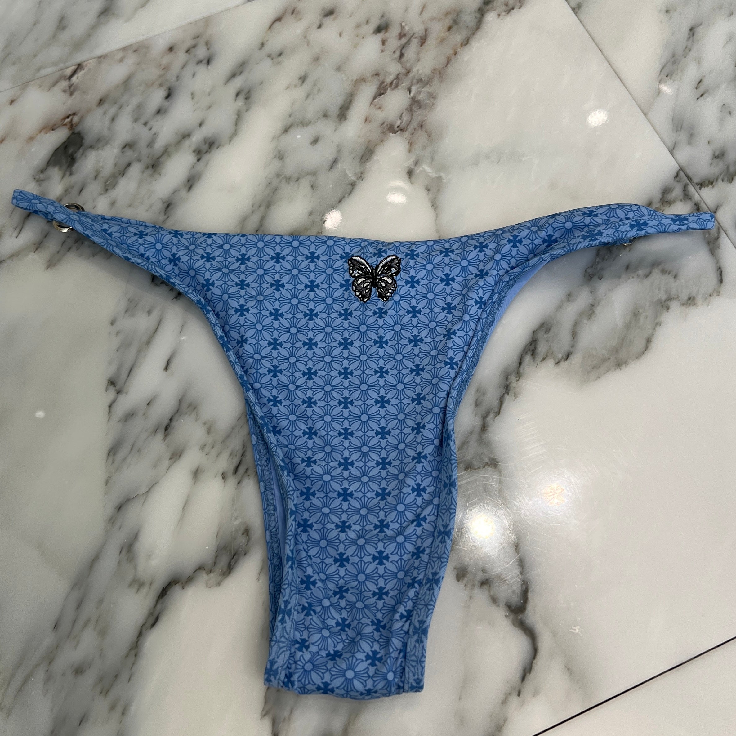 CHROME HEARTS × DIPPED IN BLUE CH Plus Butterfly Embroidery Bikini