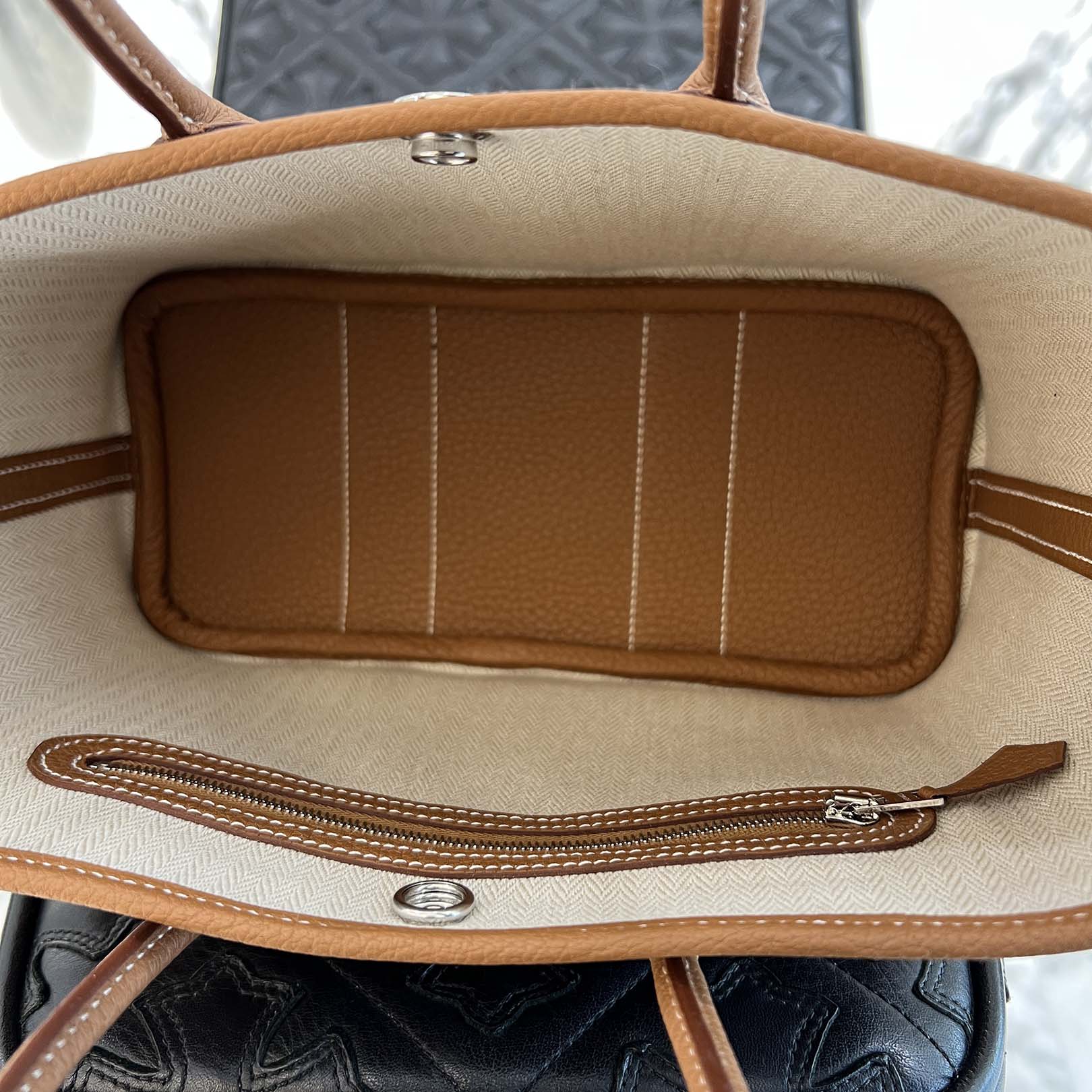 HERMES Néogarden Party TTPM "Gold" Leather Hand Bag K刻印 エルメス ネオガーデンパーティ TTPM "ゴールド" レザーハンドバッグ K刻印