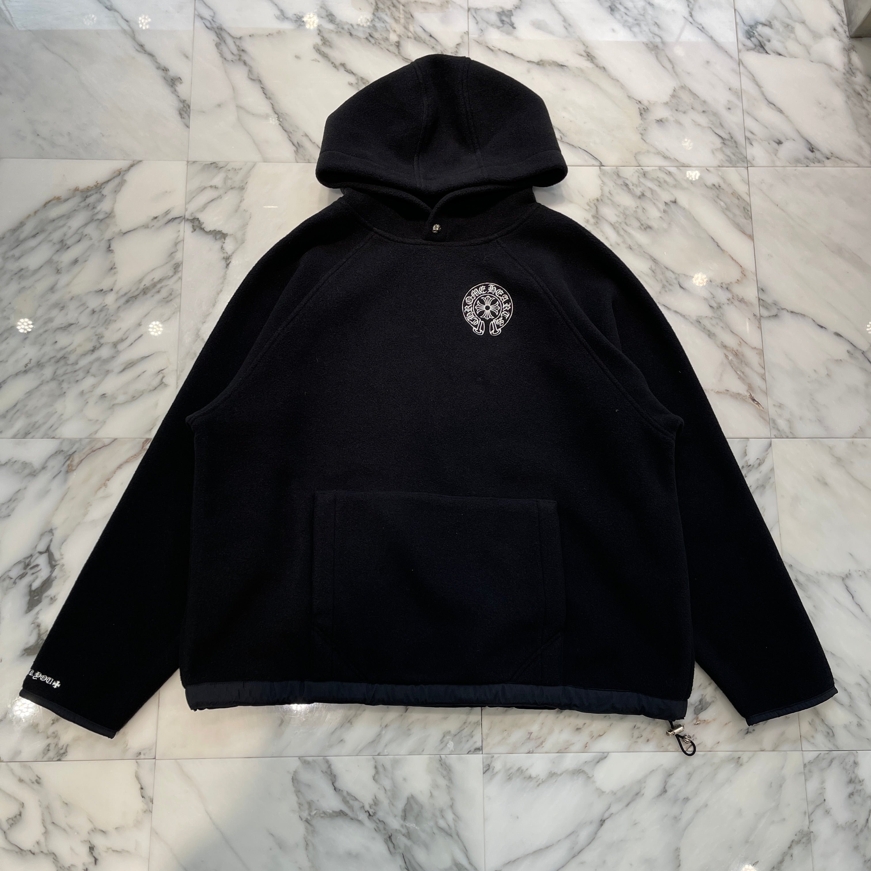 CHROME HEARTS Y NOT Horseshoe Embroidery Fleece Pullover Hoodie Size XL クロムハーツ ワイノット ホースシュー刺繍 フリース プルオーバーフーディー サイズXL