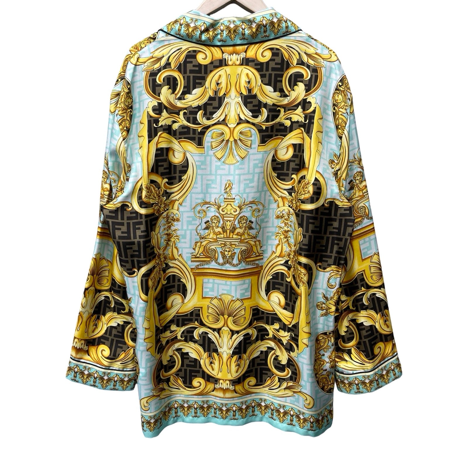 FENDI×VERSACE 2022SS Fendace Baroque Silk Shirt 1A03718 5V03 Size