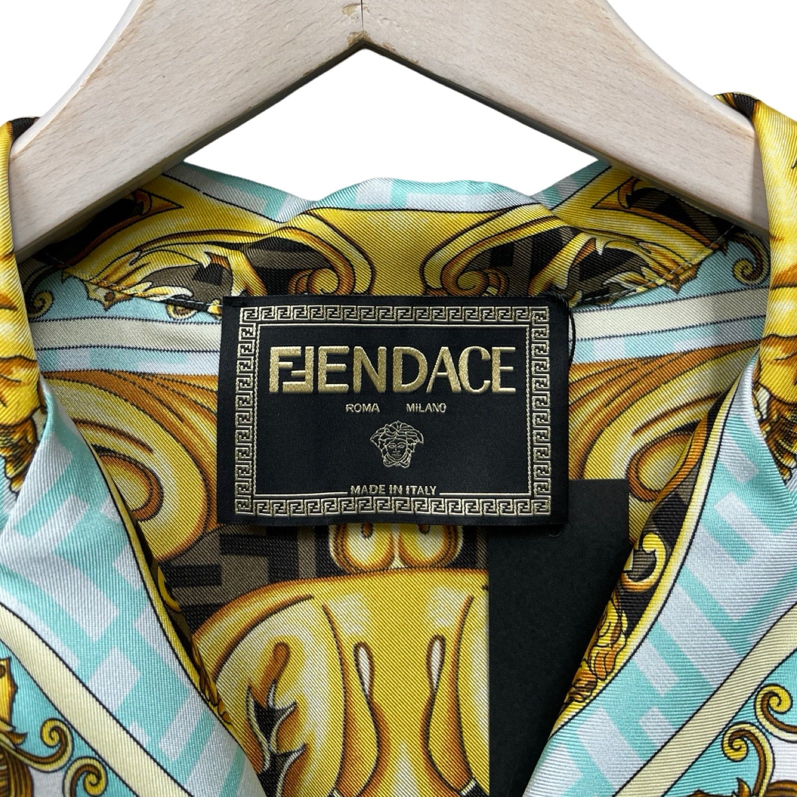 FENDI×VERSACE 2022SS Fendace Baroque Silk Shirt 1A03718 5V03 Size 4