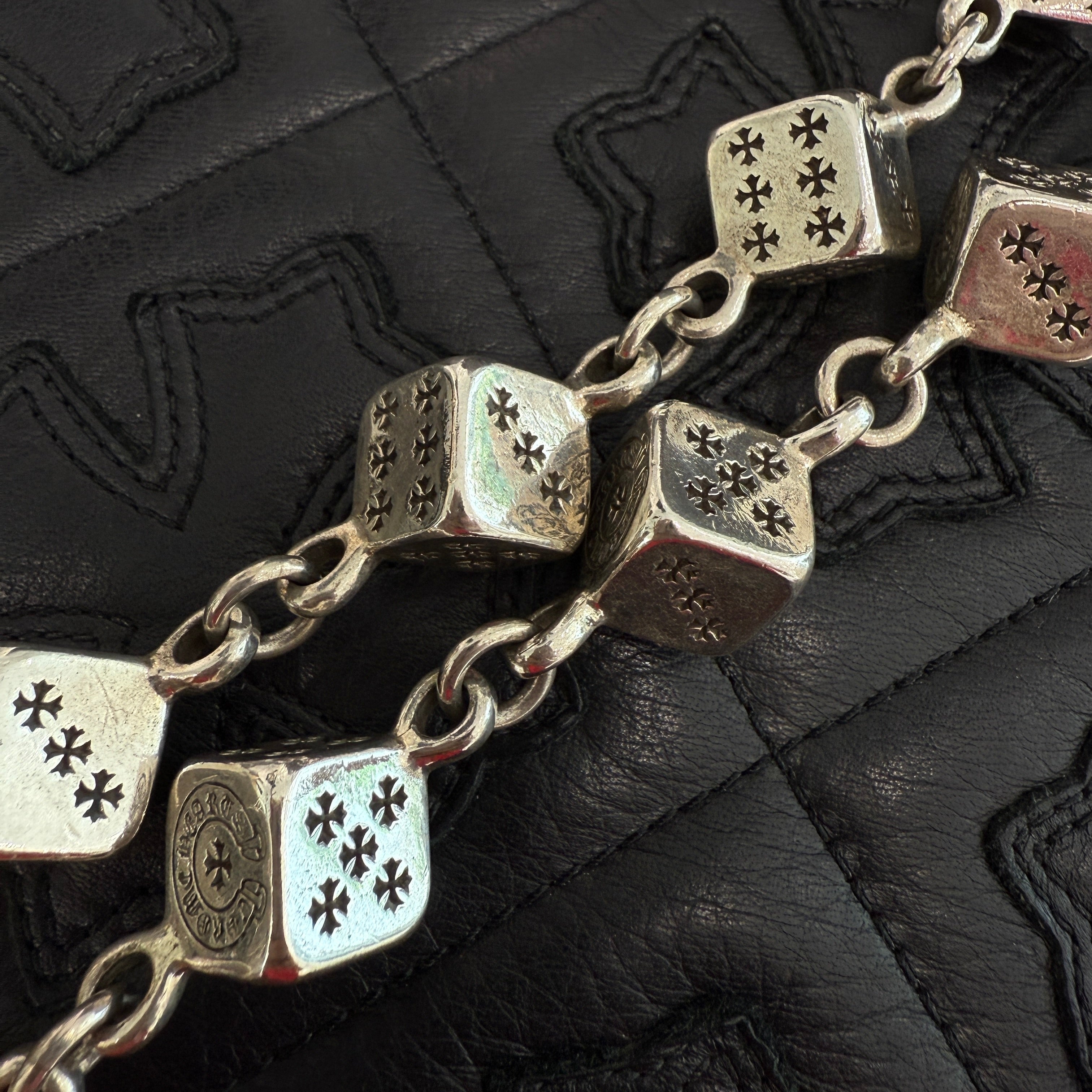 CHROME HEARTS 2 CLIP DICE Wallet Chain 11 LINKS クロムハーツ 2