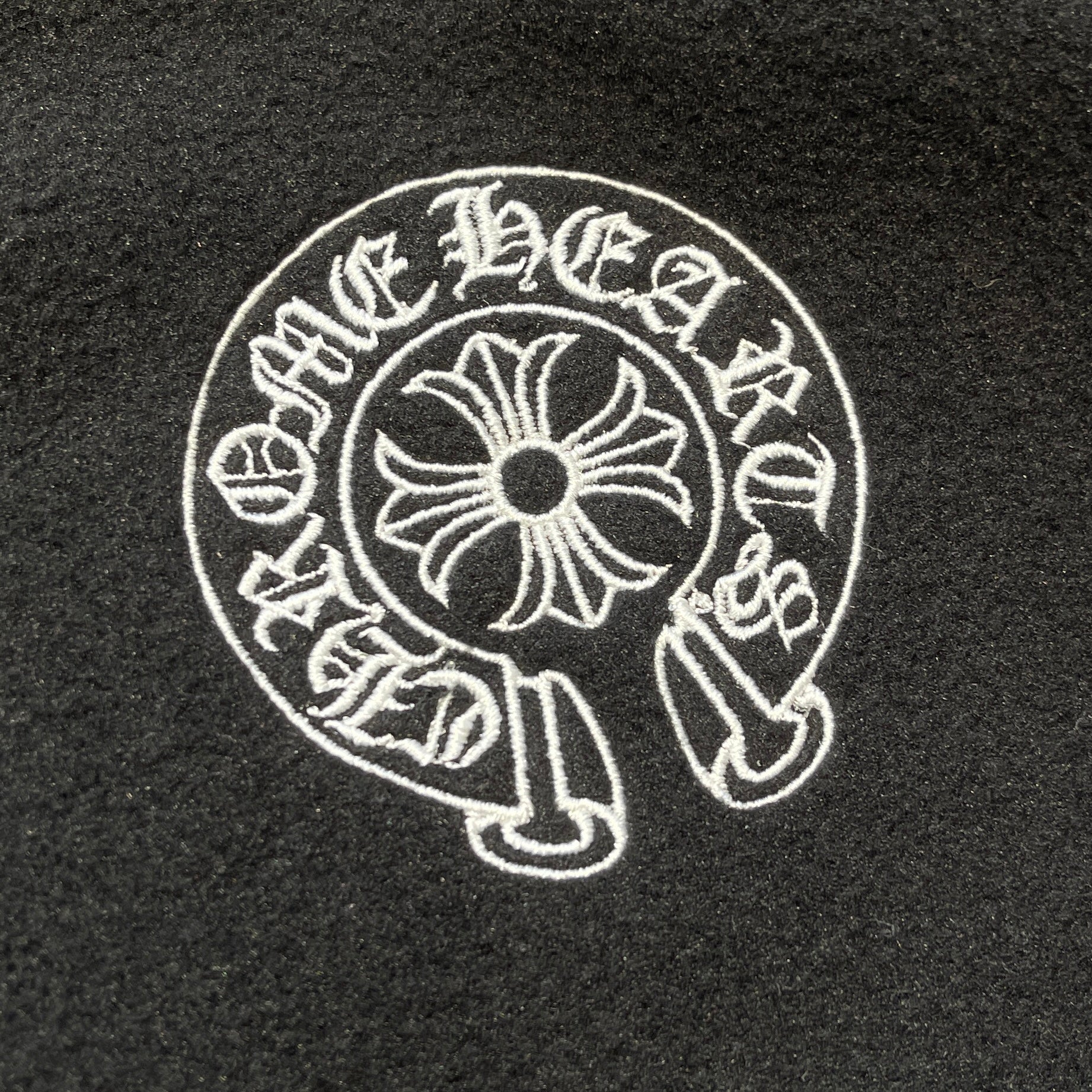 CHROME HEARTS Y NOT Horseshoe Embroidery Fleece Pullover Hoodie Size XL クロムハーツ ワイノット ホースシュー刺繍 フリース プルオーバーフーディー サイズXL