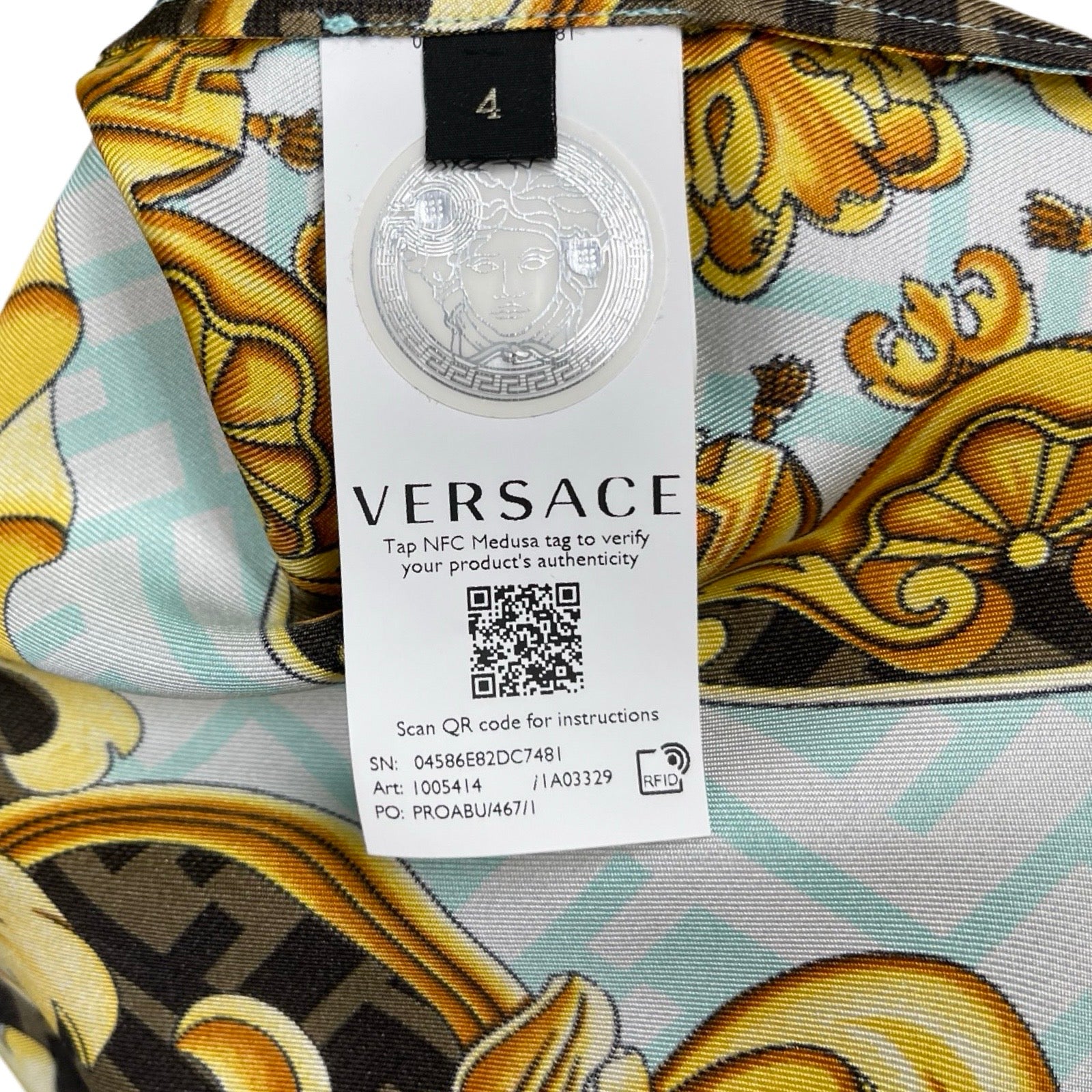 FENDI×VERSACE 2022SS Fendace Baroque Silk Shirt 1A03718 5V03 Size 4
