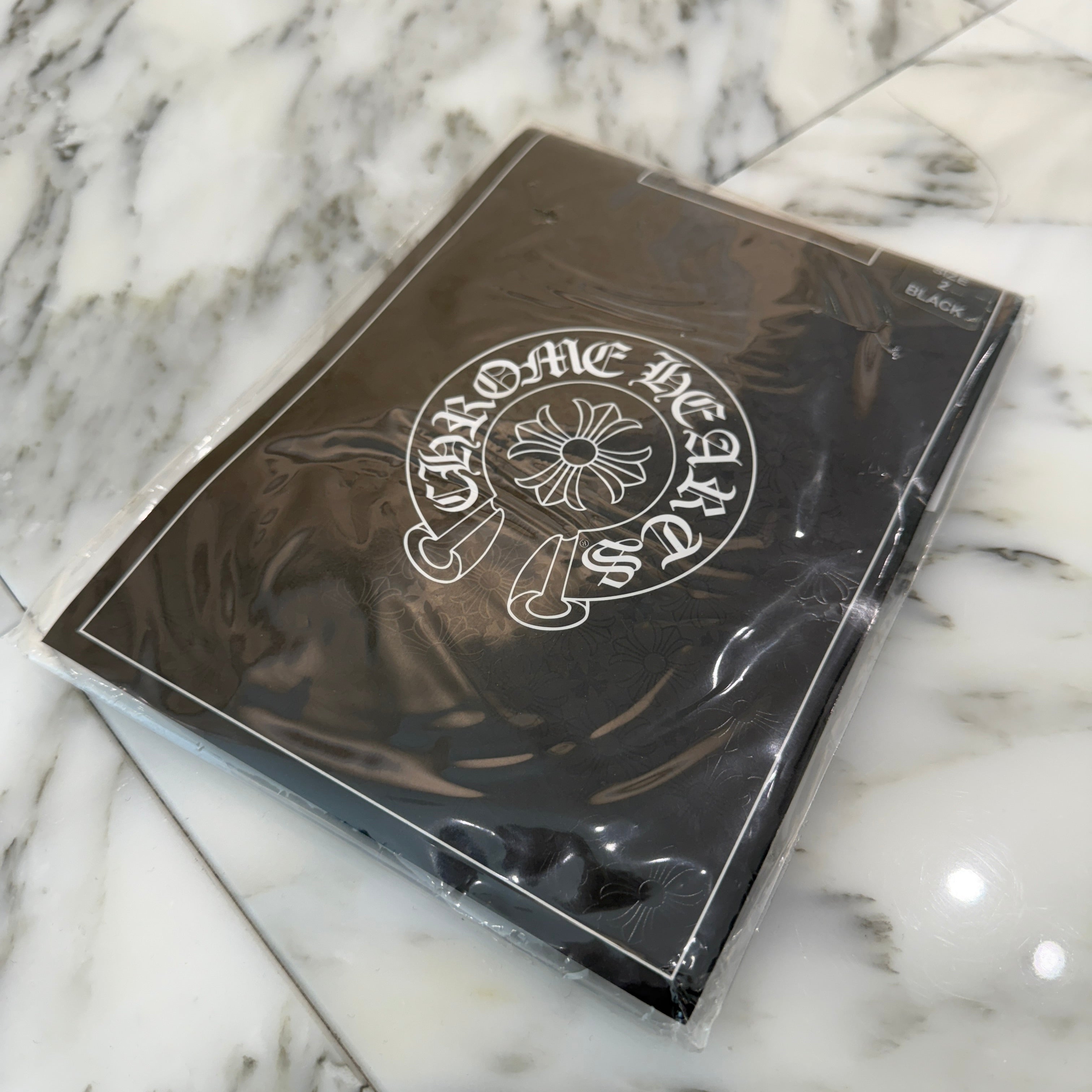 CHROME HEARTS CH Plus Nylon Race Tights "BLACK" Size 2 クロムハーツ CHプラス総柄 ナイロン レース タイツ "ブラック" サイズ2