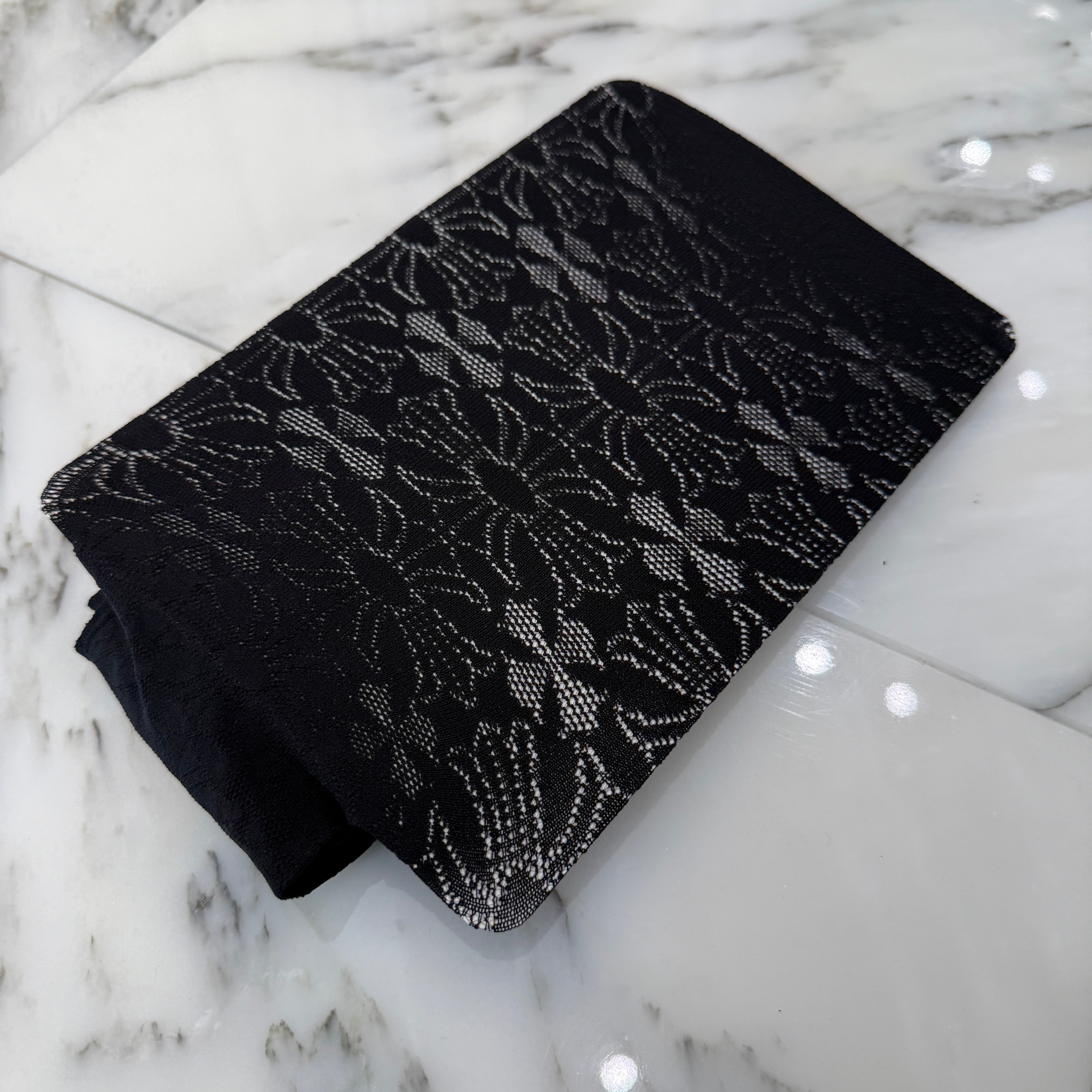 CHROME HEARTS CH Plus Nylon Race Tights "BLACK" Size 2 クロムハーツ CHプラス総柄 ナイロン レース タイツ "ブラック" サイズ2