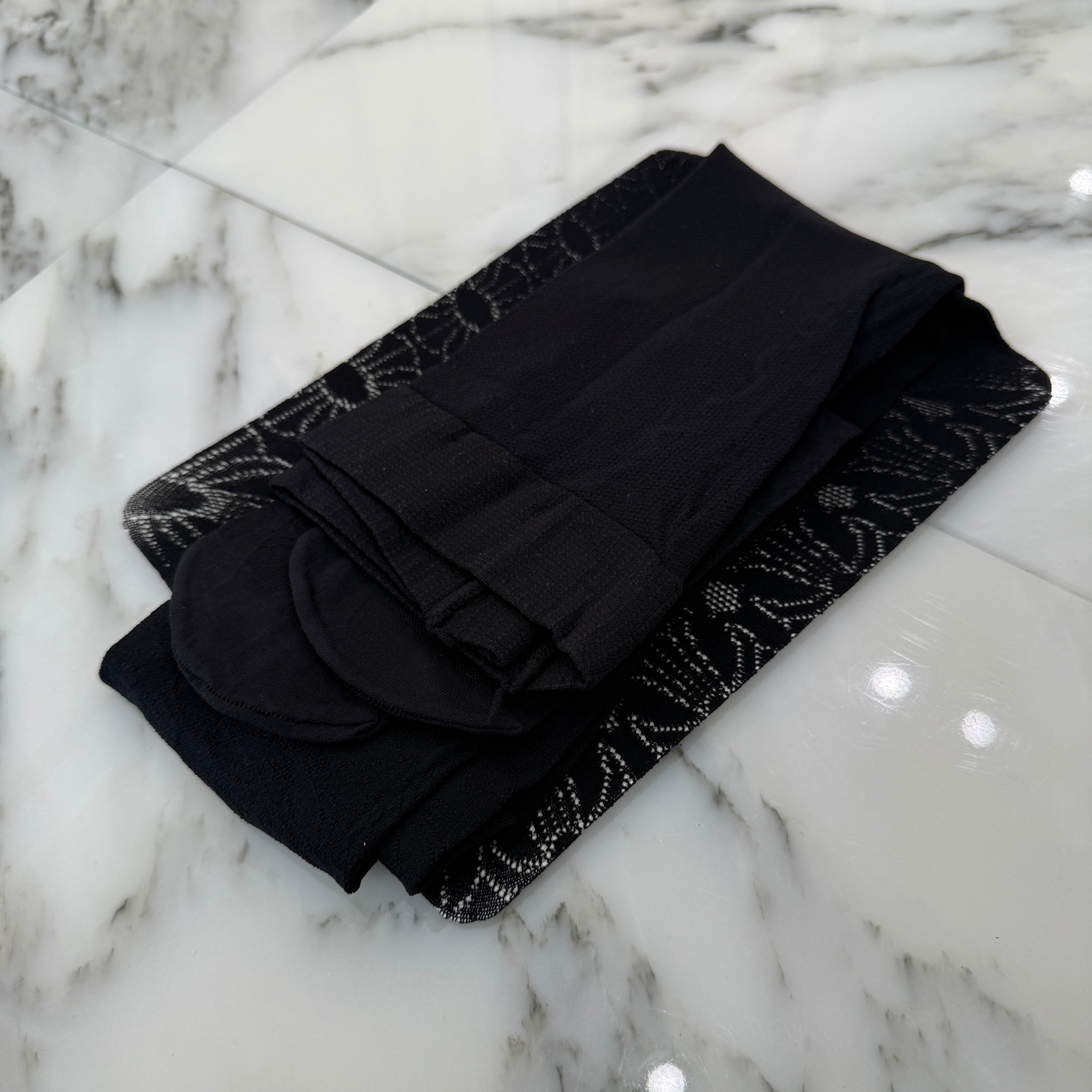 CHROME HEARTS CH Plus Nylon Race Tights "BLACK" Size 2 クロムハーツ CHプラス総柄 ナイロン レース タイツ "ブラック" サイズ2