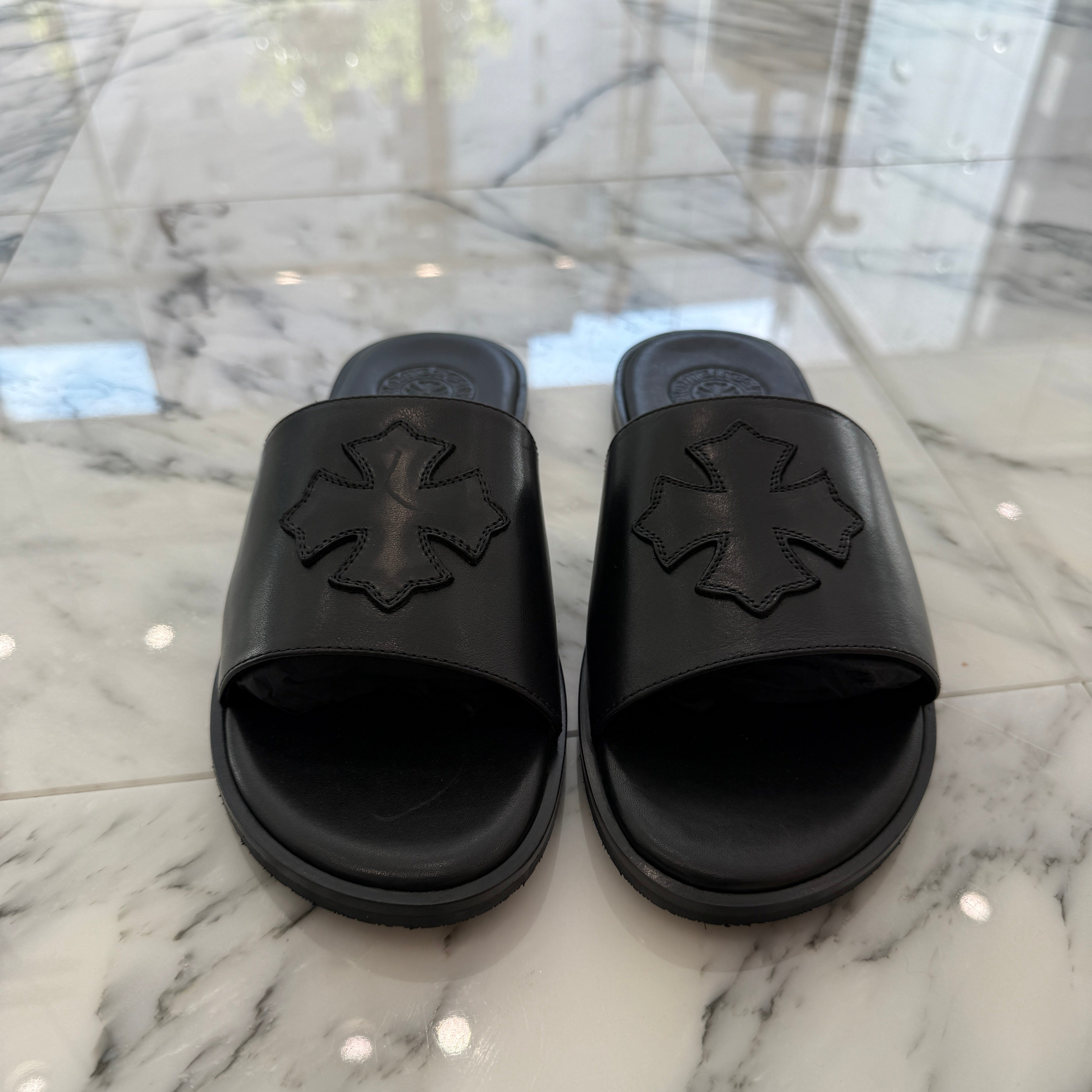 CHROME HEARTS Leather Cross Patch Sandals Size 41（26cm～26.5cm） クロムハーツ レザークロスパッチ サンダル サイズ41（26cm～26.5cm）