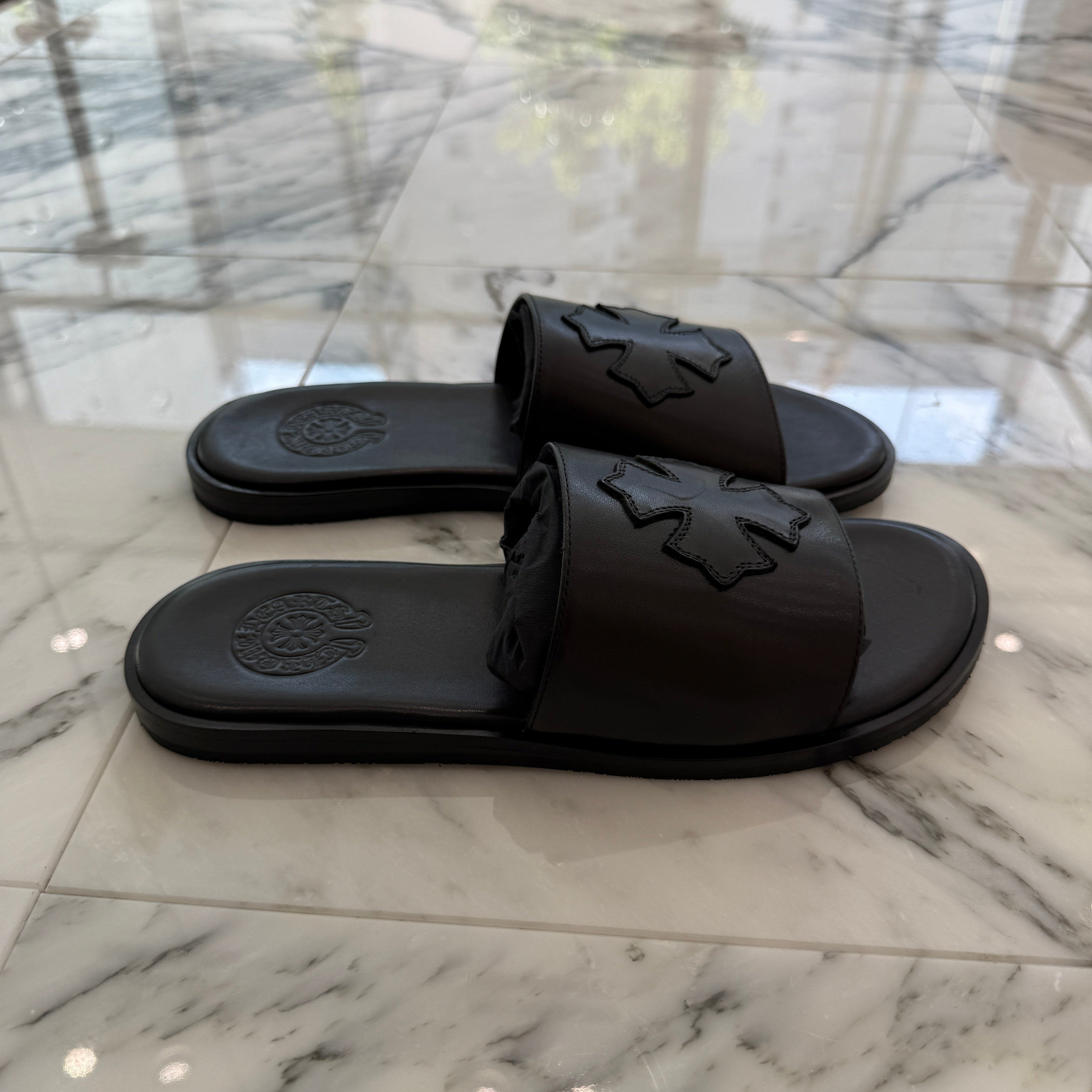 CHROME HEARTS Leather Cross Patch Sandals Size 41（26cm～26.5cm） クロムハーツ レザークロスパッチ サンダル サイズ41（26cm～26.5cm）