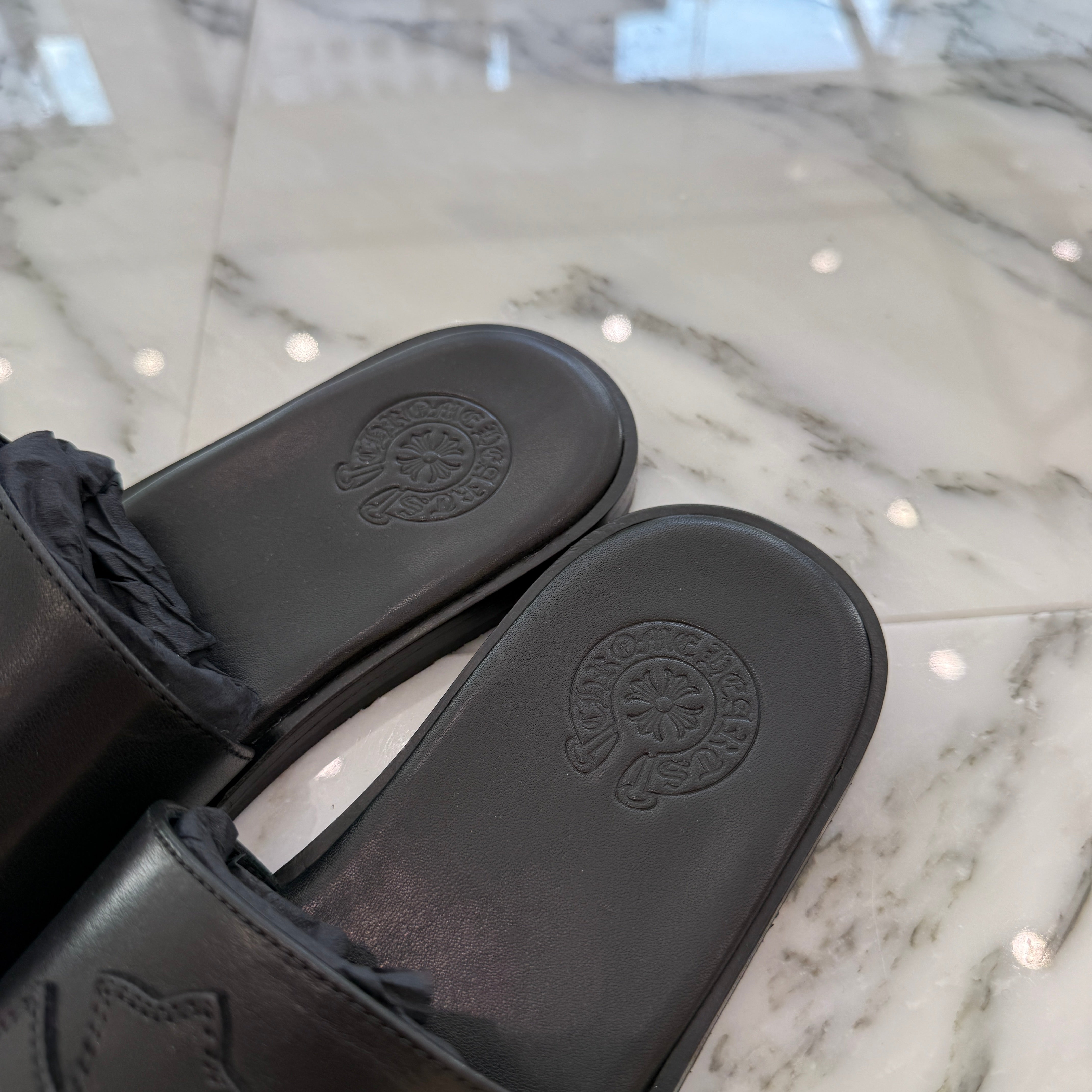 CHROME HEARTS Leather Cross Patch Sandals Size 41（26cm～26.5cm） クロムハーツ レザークロスパッチ サンダル サイズ41（26cm～26.5cm）