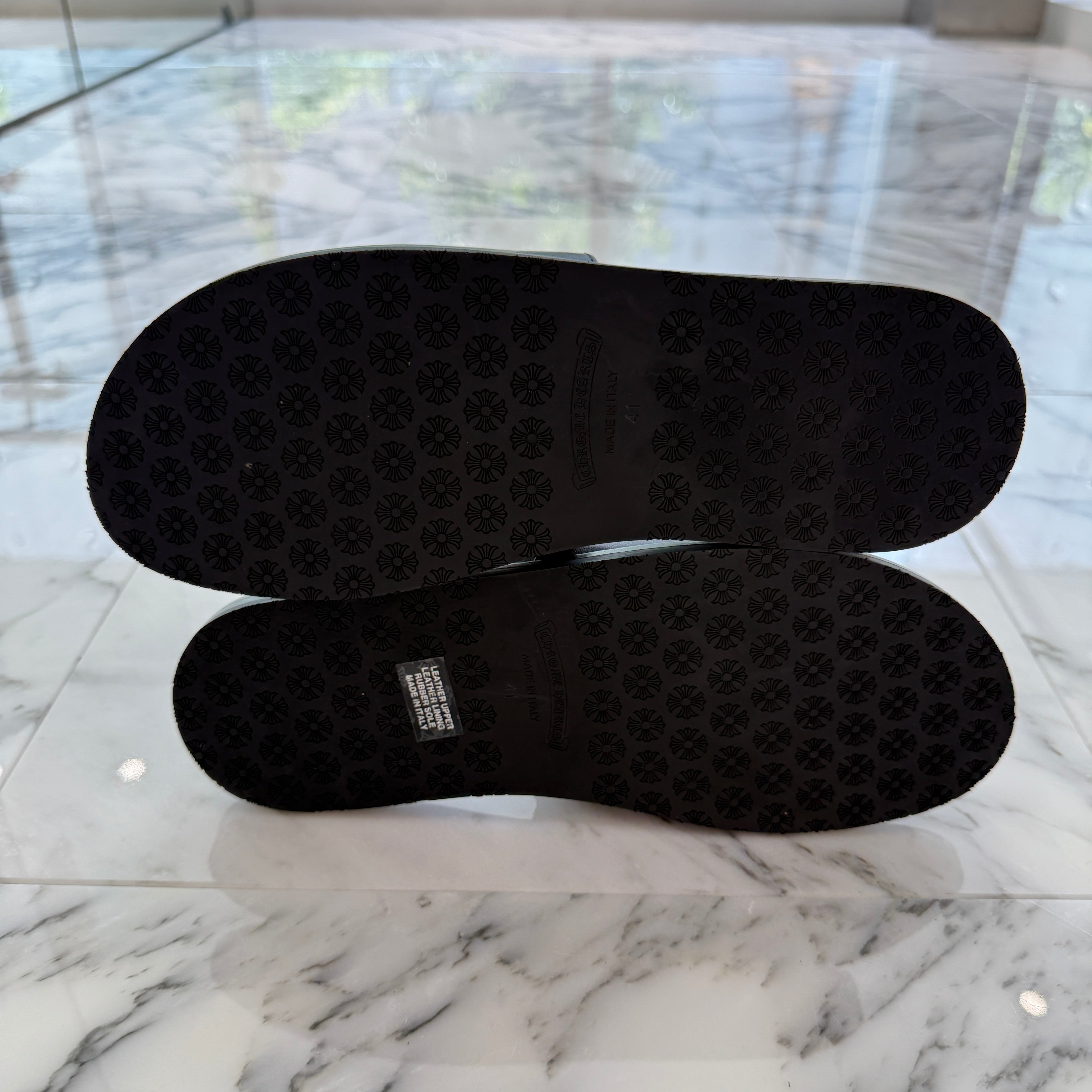 CHROME HEARTS Leather Cross Patch Sandals Size 41（26cm～26.5cm） クロムハーツ レザークロスパッチ サンダル サイズ41（26cm～26.5cm）