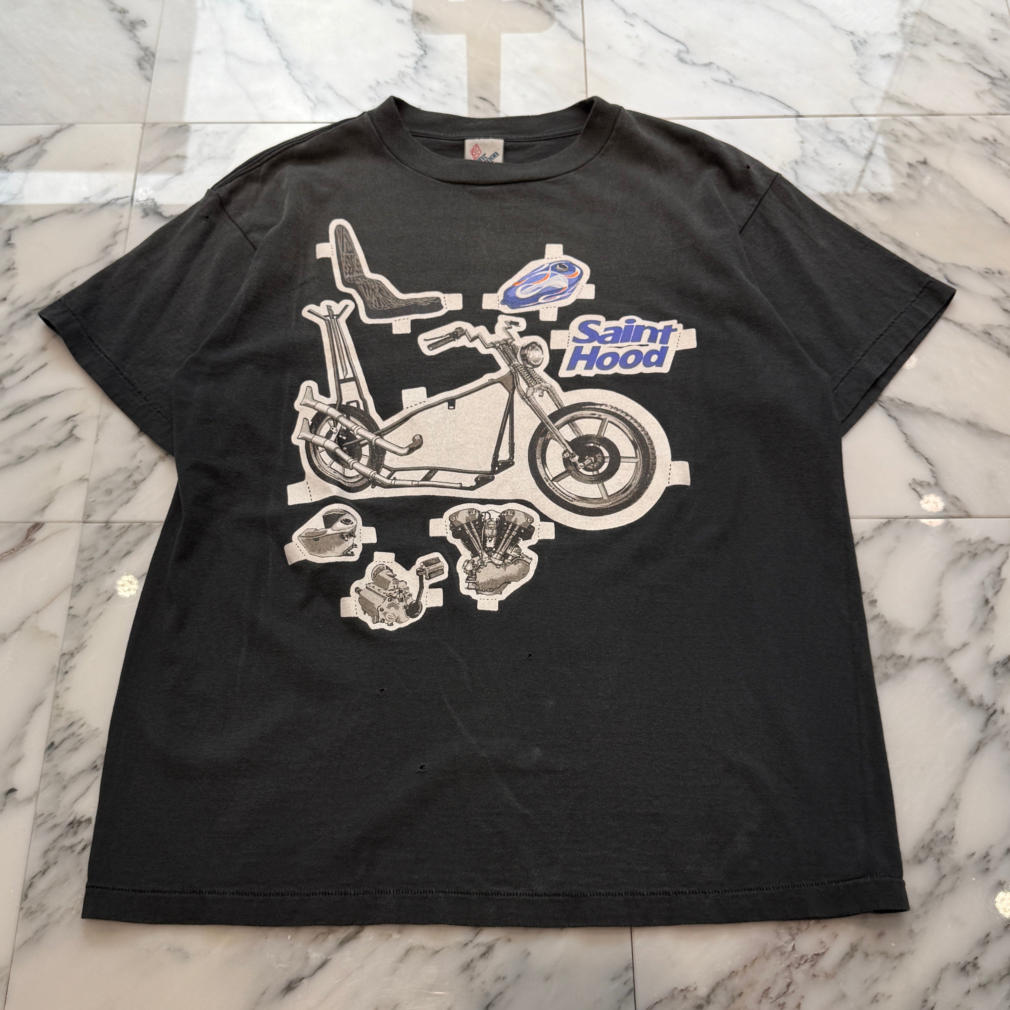SAINT Mxxxxxx × NEIGHBORHOOD 2023SS Saint Hood Bike Print Tee SM-S23-0000-114 Size S セントマイケル×ネイバーフッド セントフッド バイクプリント Tシャツ サイズS