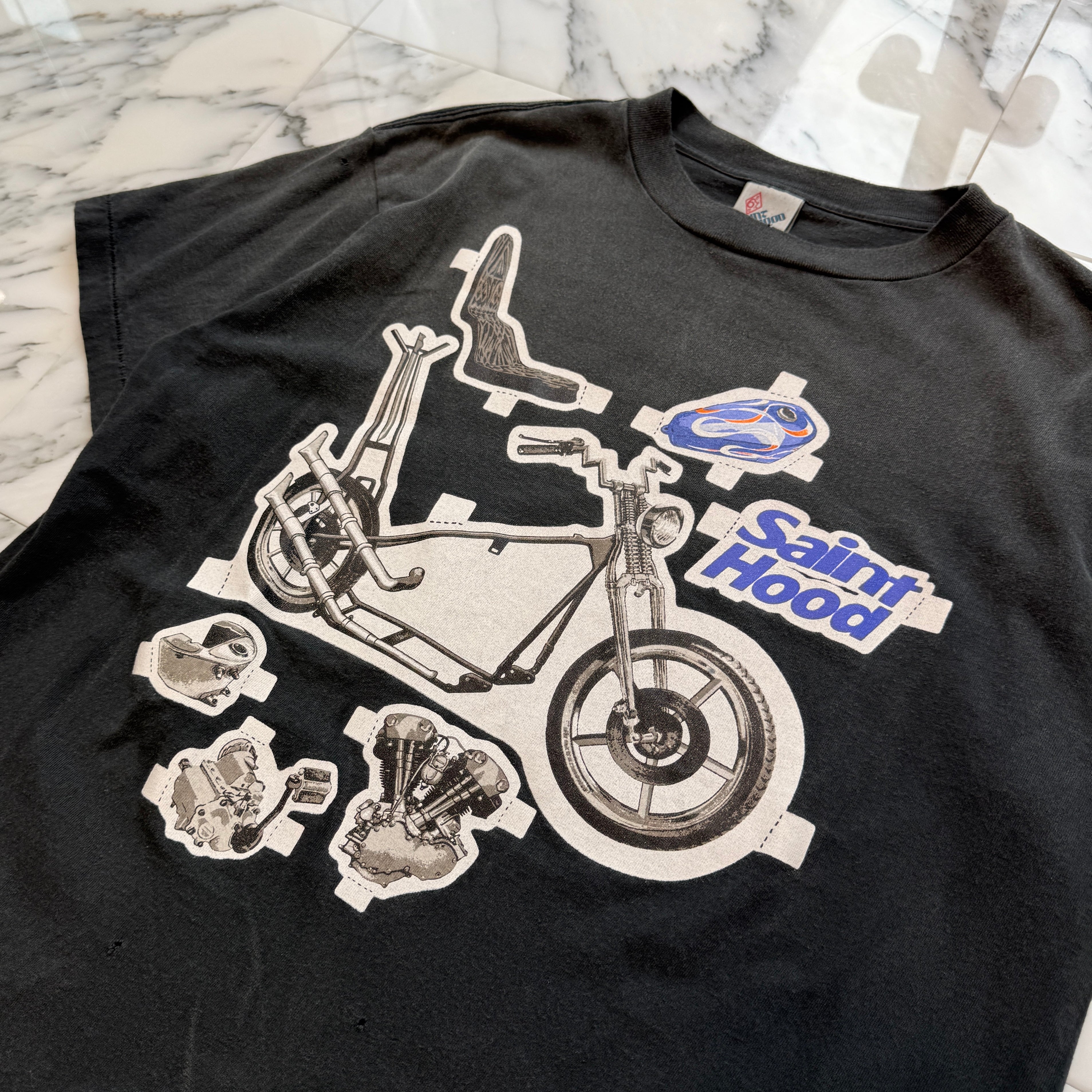 SAINT Mxxxxxx × NEIGHBORHOOD 2023SS Saint Hood Bike Print Tee SM-S23-0000-114 Size S セントマイケル×ネイバーフッド セントフッド バイクプリント Tシャツ サイズS