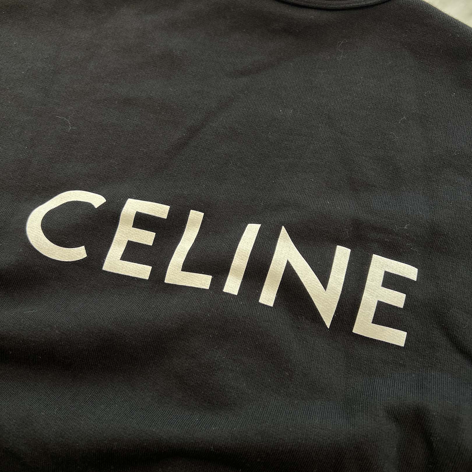 CELINE 2022SS Back Logo Print Cotton Fleece Cardigan 2Y672670Q Size M セリーヌ バックロゴプリント コットンフリースカーディガン サイズM