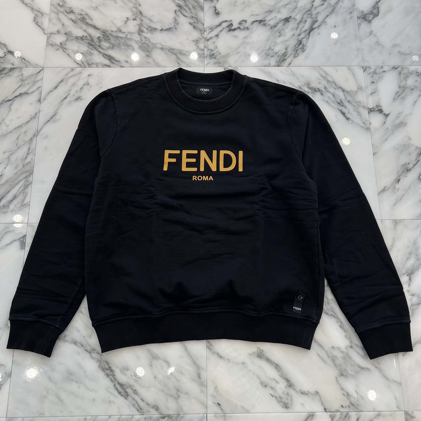 FENDI Logo Print Sweatshirt FY0178 AE05 Size L フェンディ ロゴ