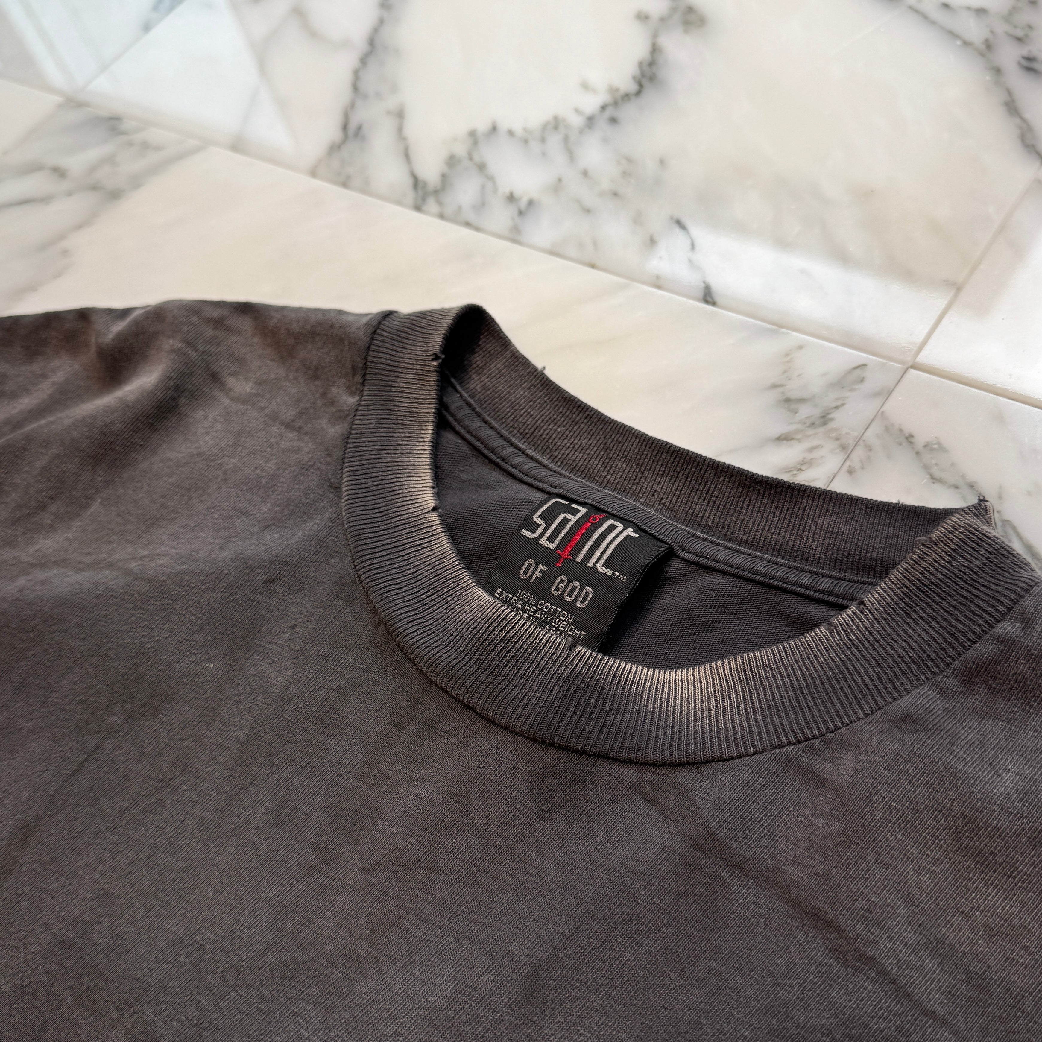 SAINT Mxxxxxx × FEAR OF GOD 2025SS SNT OF GOD Vintage Processing Tee SM-HR8-0000-C01 Size ONESIZE セントマイケル×フィアオブゴッド セントオブゴッド ヴィンテージ加工 Tシャツ サイズONESIZE