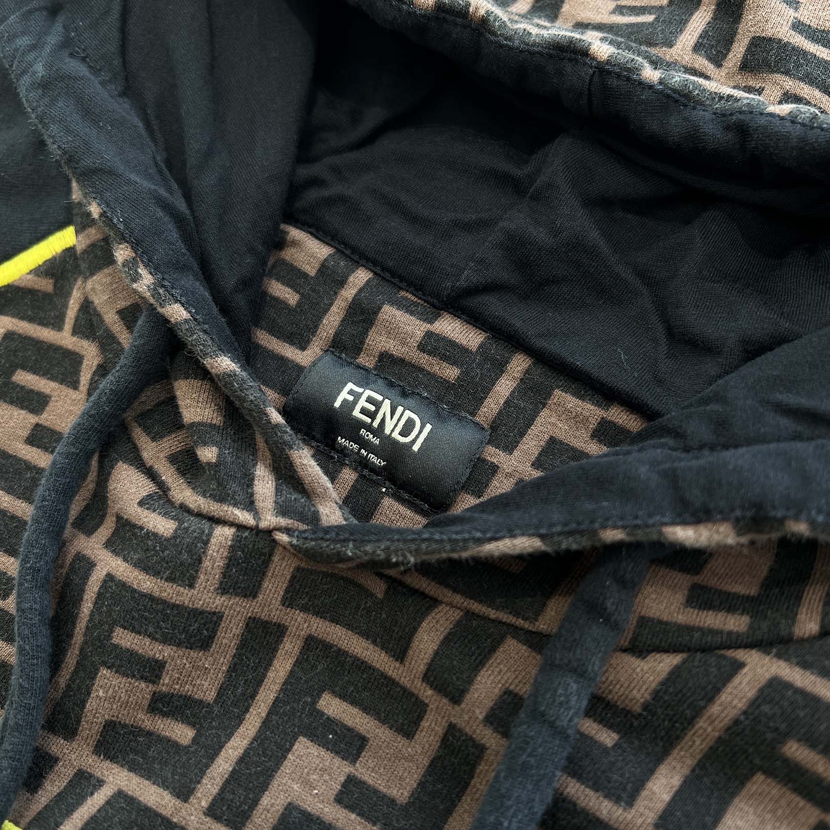 FENDI Zucca Print Pullover Hoodie FY0991 A87E Size M フェンディ ズッカ柄プルオーバーフーディ サイズM