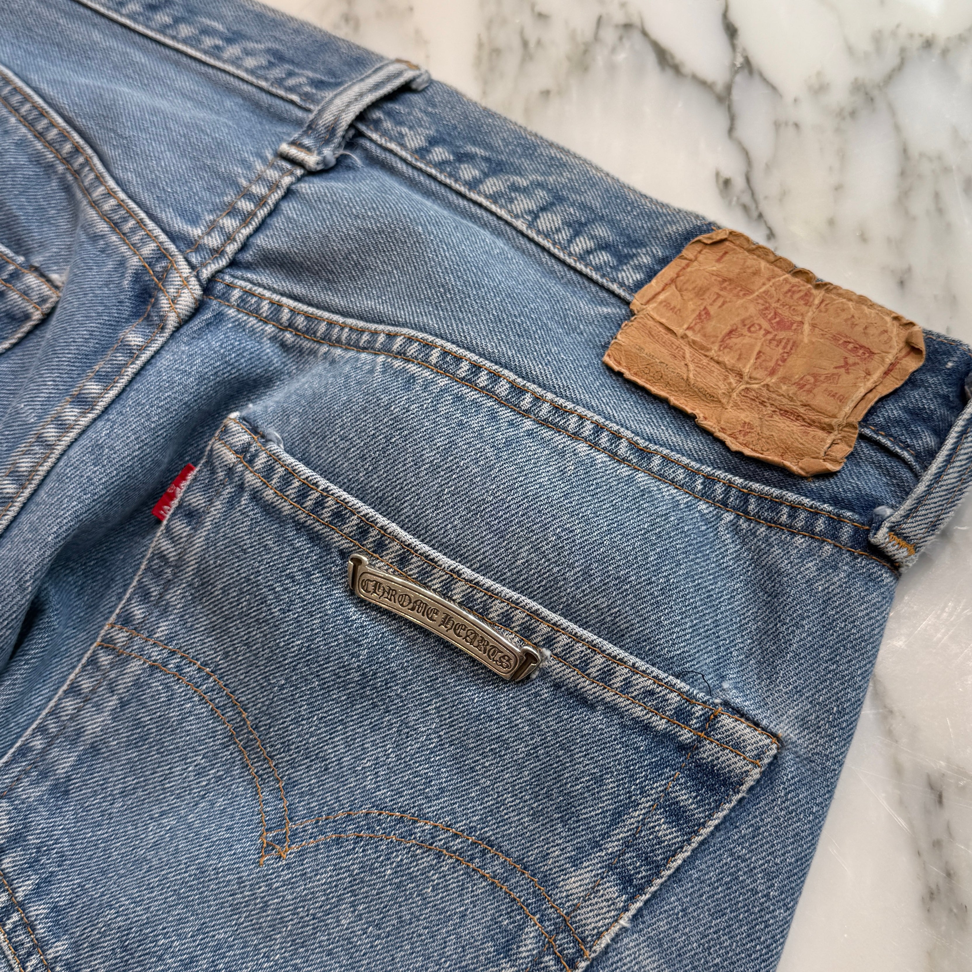 CHROME HEARTS × Levi's 501 VNTG Cross Ball Button Denim Pants Size 32 クロムハーツ × リーバイス 501 ヴィンテージ クロスボールボタン デニムパンツ サイズ32