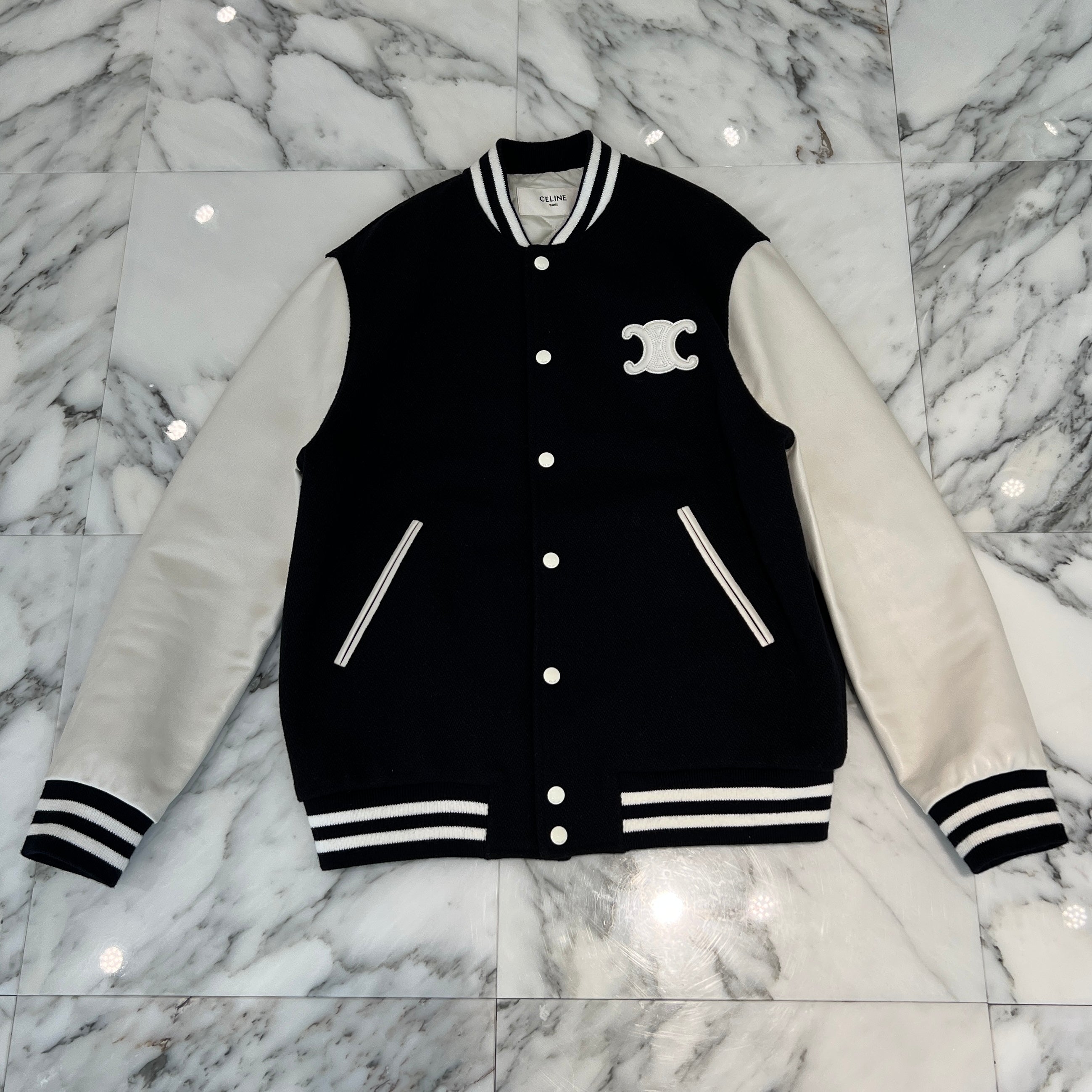 CELINE 2024AW Teddy Versity Jacket 2V29V896C.07MR Size 36 セリーヌ テディ バーシティジャケット サイズ36