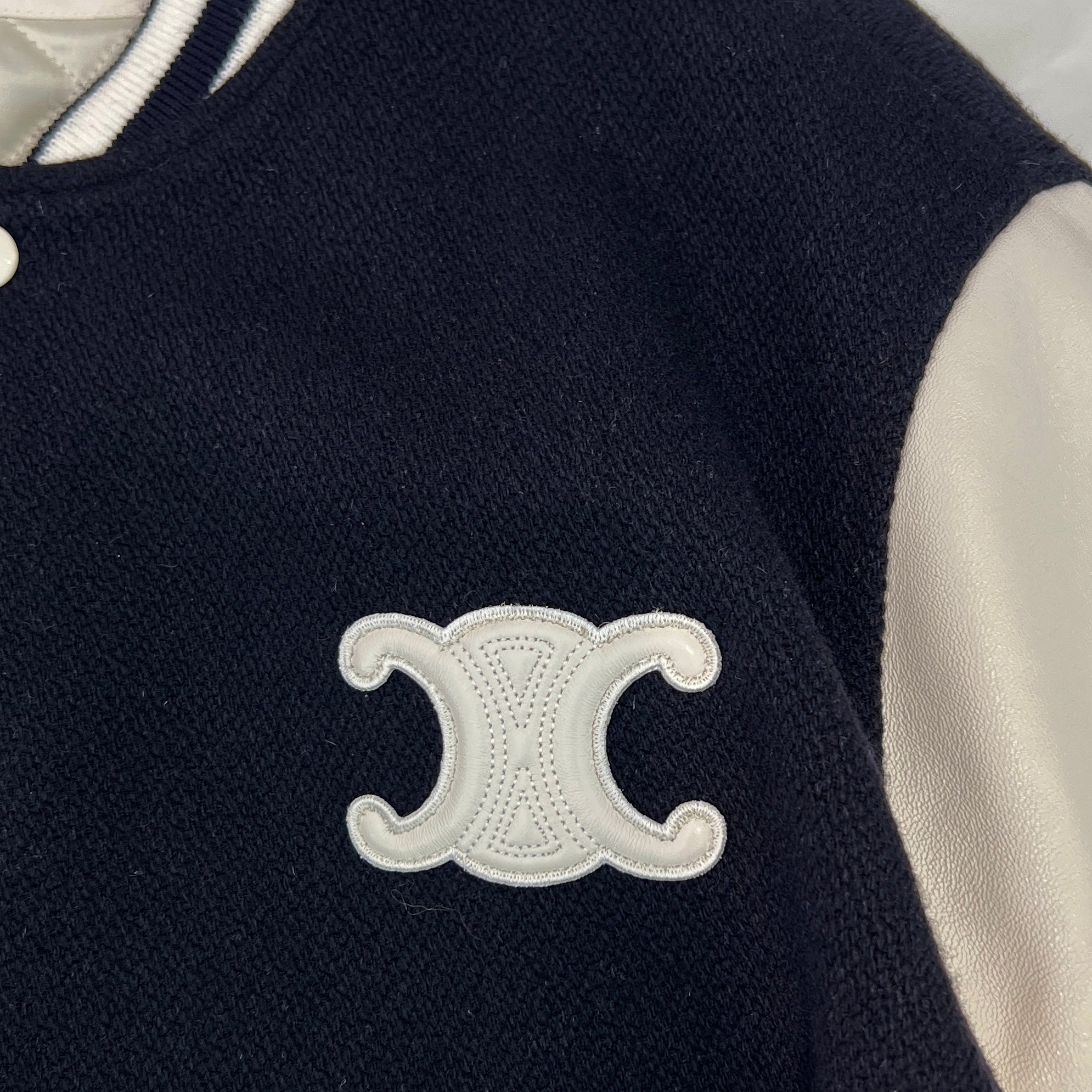 CELINE 2024AW Teddy Versity Jacket 2V29V896C.07MR Size 36 セリーヌ テディ バーシティジャケット サイズ36