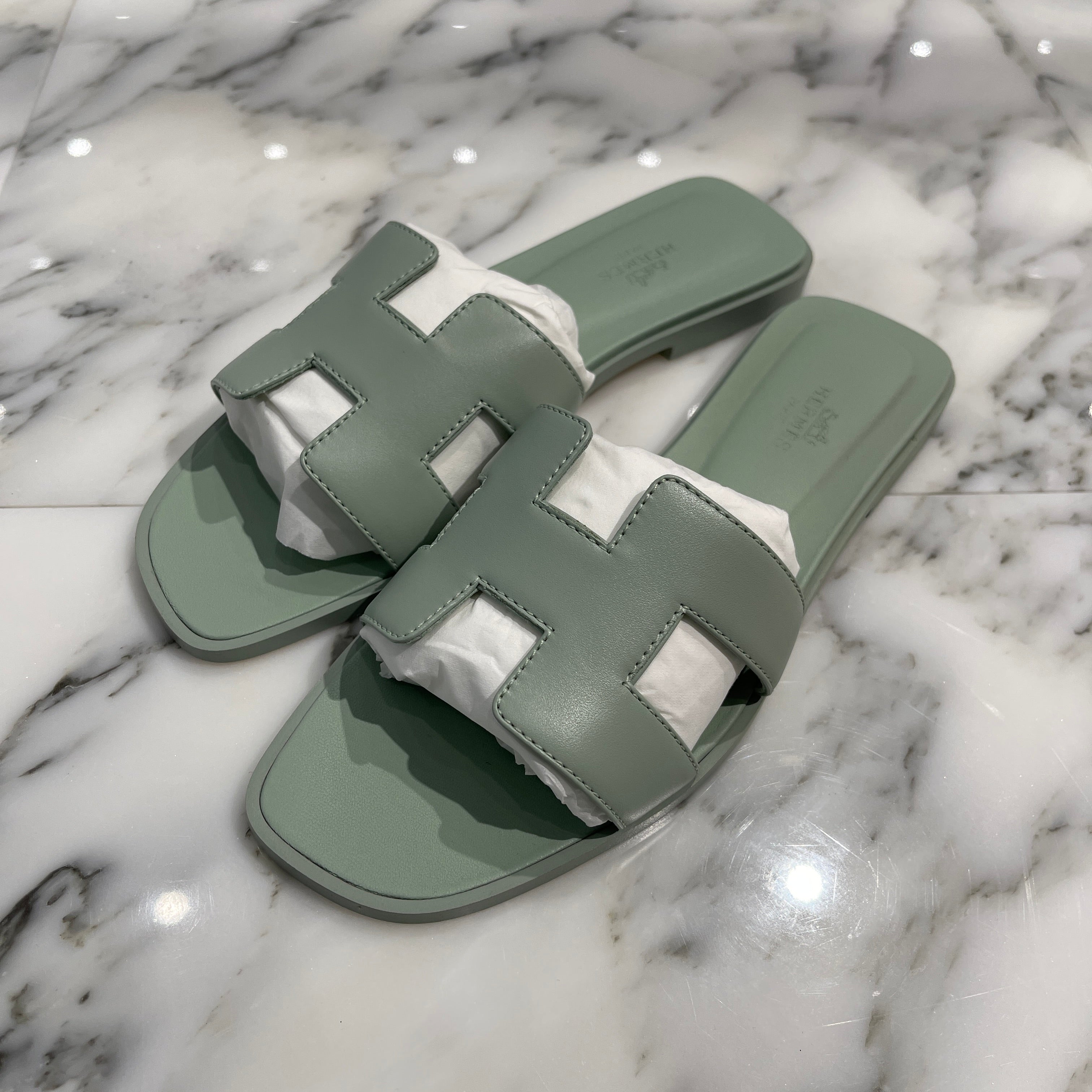 HERMES 2024SS "Oran" Calfskin Sandals H202230Z 6A370Size 37 エルメス オラン カーフスキン サンダル サイズ37