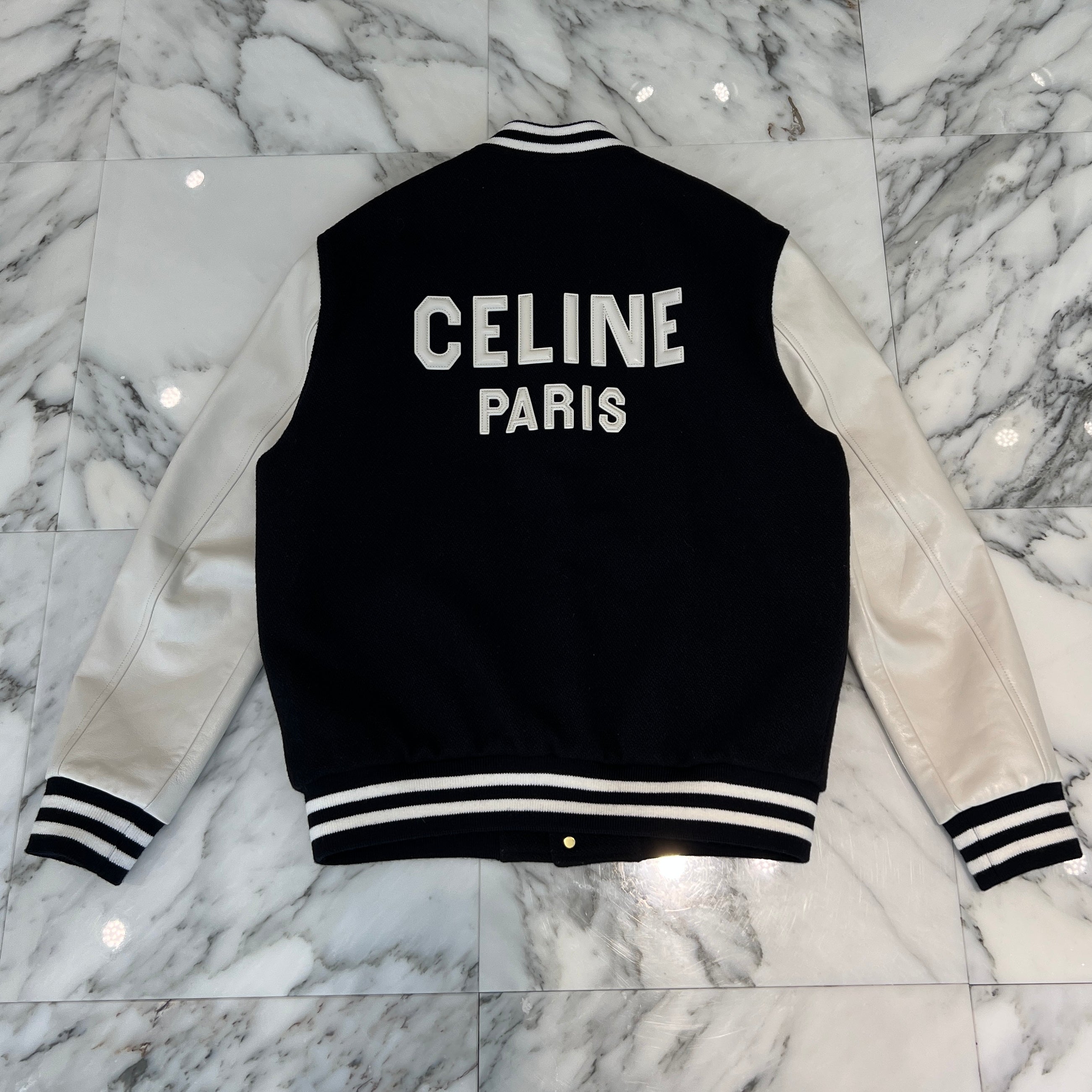 CELINE 2024AW Teddy Versity Jacket 2V29V896C.07MR Size 36 セリーヌ テディ バーシティジャケット サイズ36