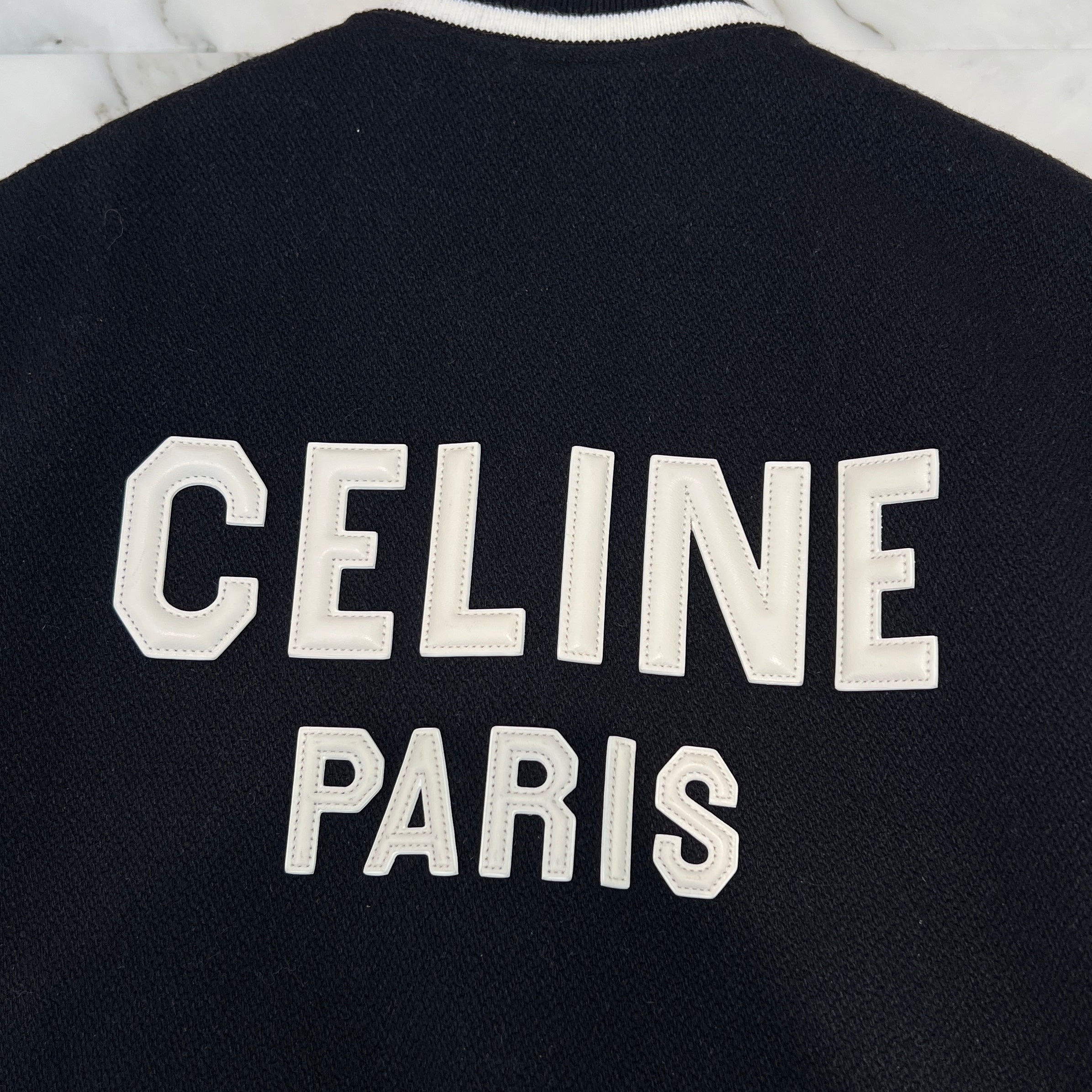 CELINE 2024AW Teddy Versity Jacket 2V29V896C.07MR Size 36 セリーヌ テディ バーシティジャケット サイズ36