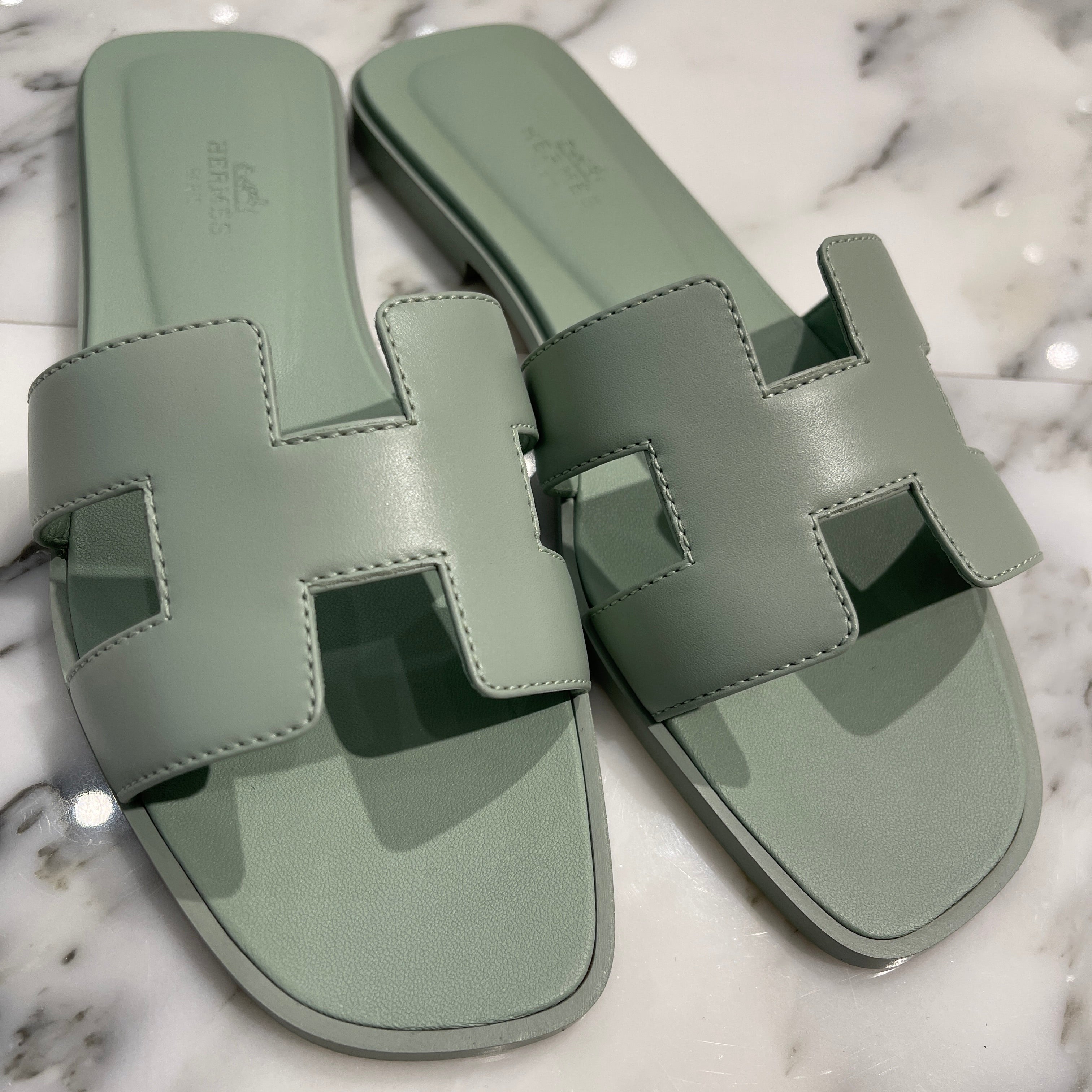 HERMES 2024SS "Oran" Calfskin Sandals H202230Z 6A370Size 37 エルメス オラン カーフスキン サンダル サイズ37