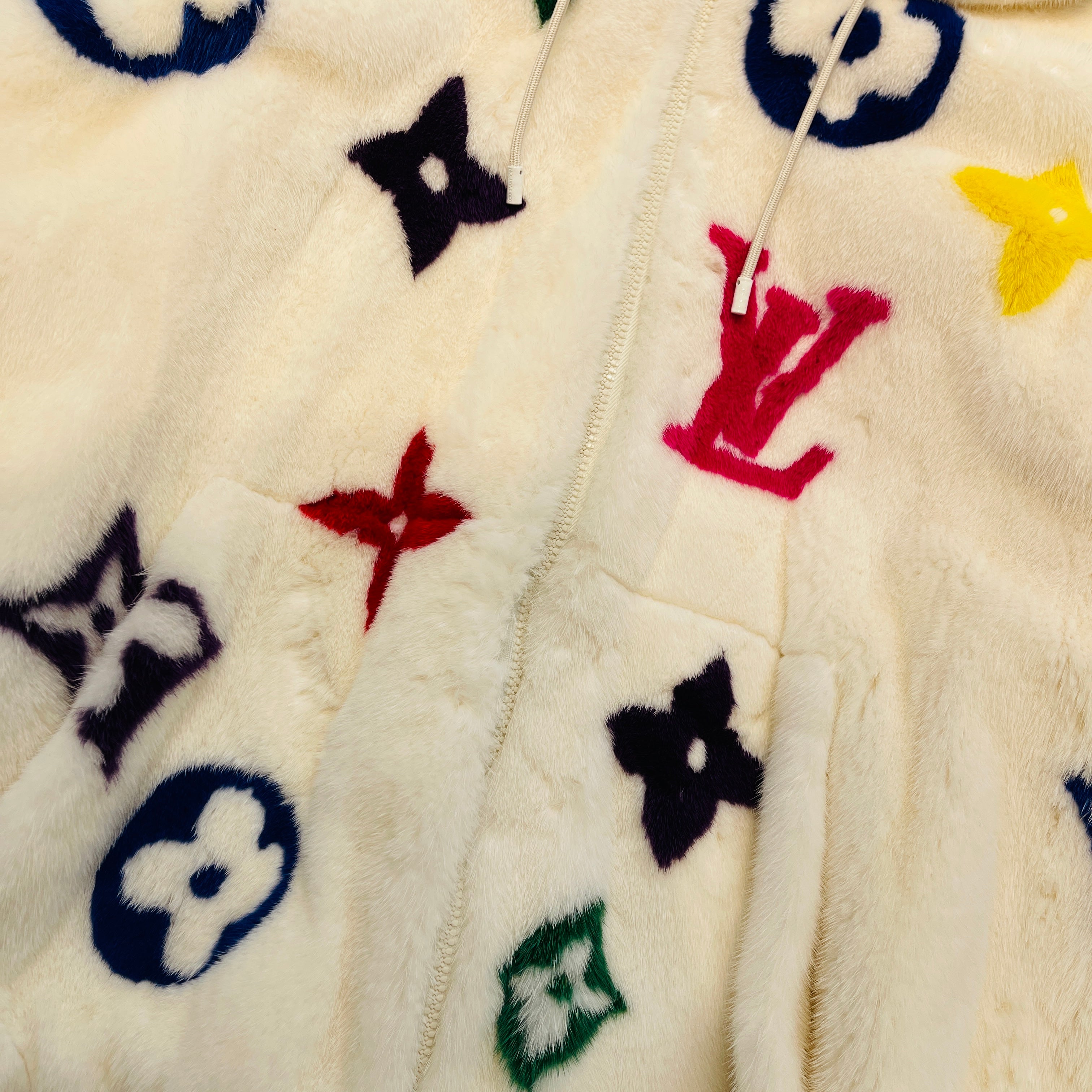 LOUIS VUITTON 2021AW Monogram Multi Mink Fur Zipped Blouson 1A96JM Size 48 ルイヴィトン モノグラム マルチ ミンクファー ジップドブルゾン ファージャケット サイズ48