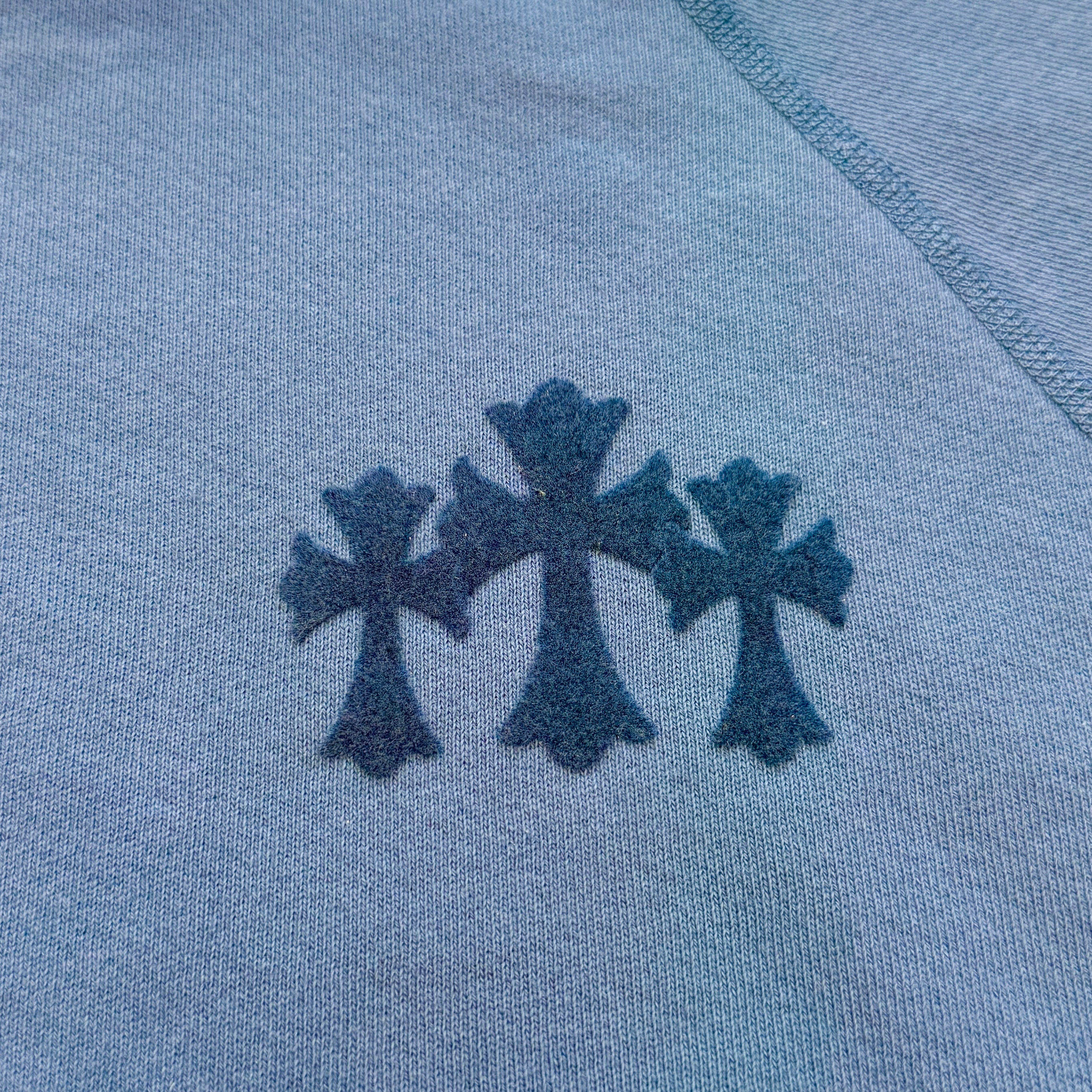 CHROME HEARTS Y NOT Cemetery Cross Flock Print Sweat Shirt Size S クロムハーツ ワイノット セメタリークロス フロッキープリント スウェットシャツ サイズS