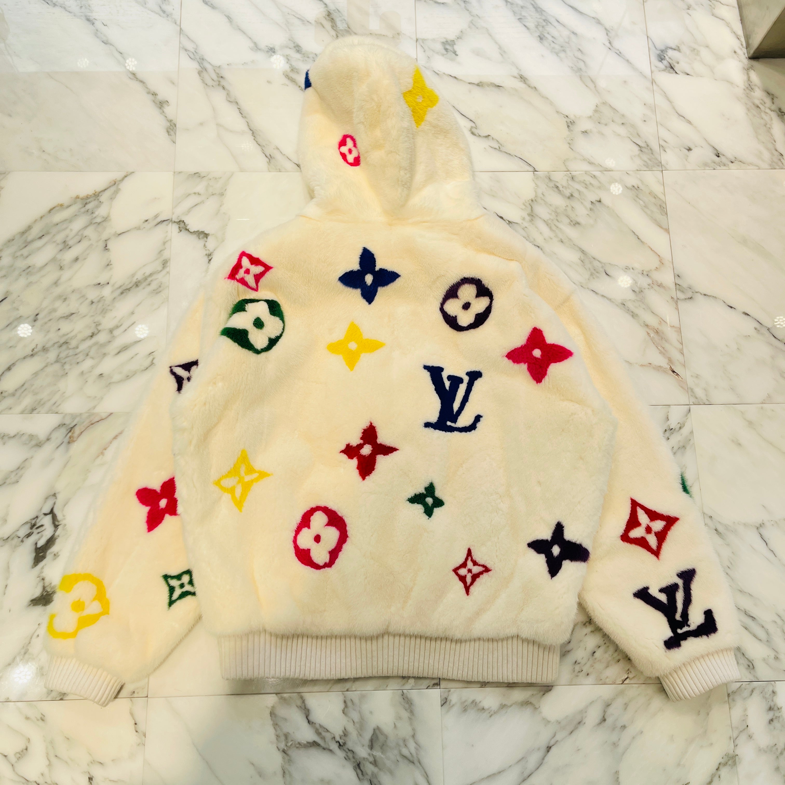 LOUIS VUITTON 2021AW Monogram Multi Mink Fur Zipped Blouson 1A96JM Size 48 ルイヴィトン モノグラム マルチ ミンクファー ジップドブルゾン ファージャケット サイズ48