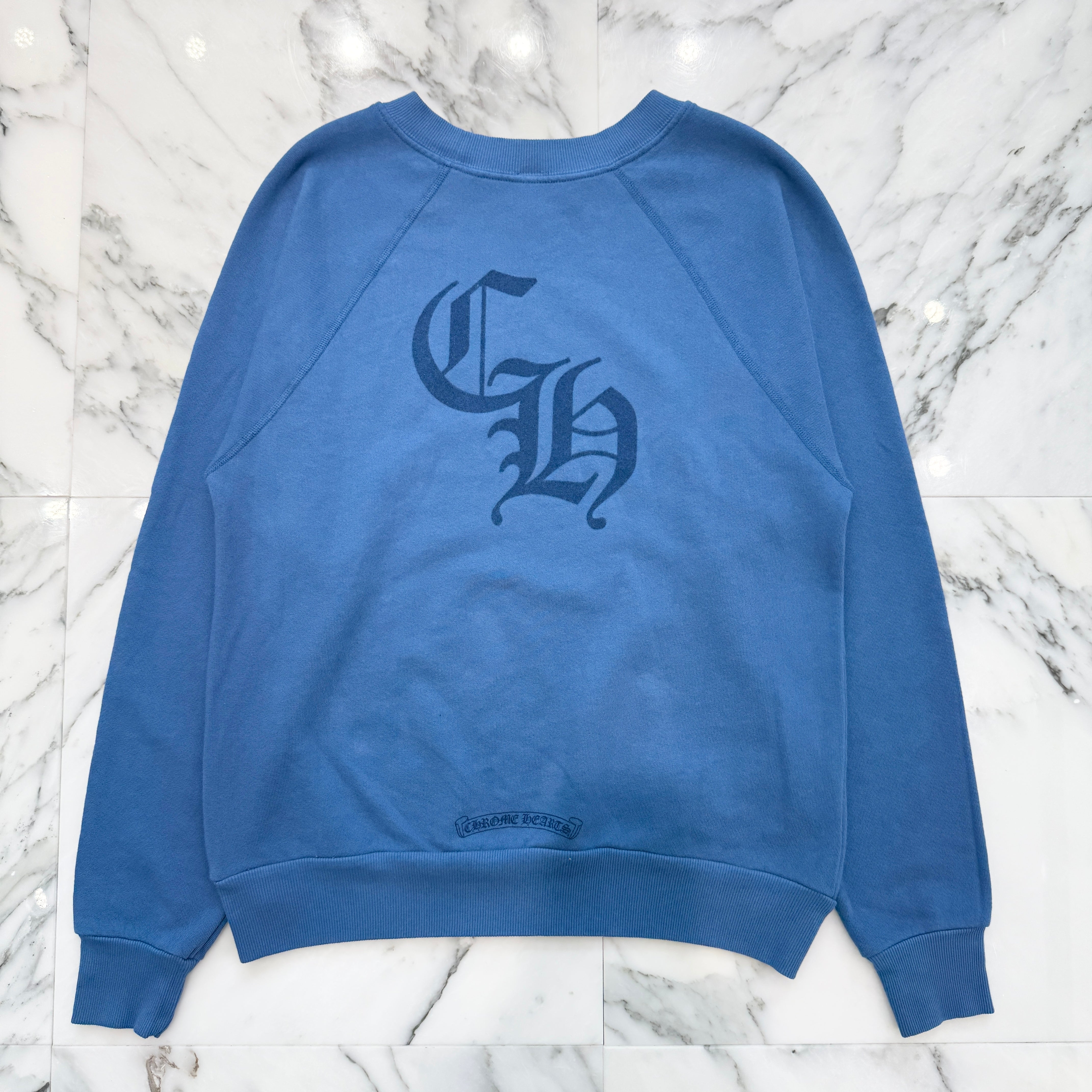 CHROME HEARTS Y NOT Cemetery Cross Flock Patch Sweat Shirt Size M クロムハーツ ワイノット セメタリークロス フロッキーパッチ スウェットシャツ サイズM