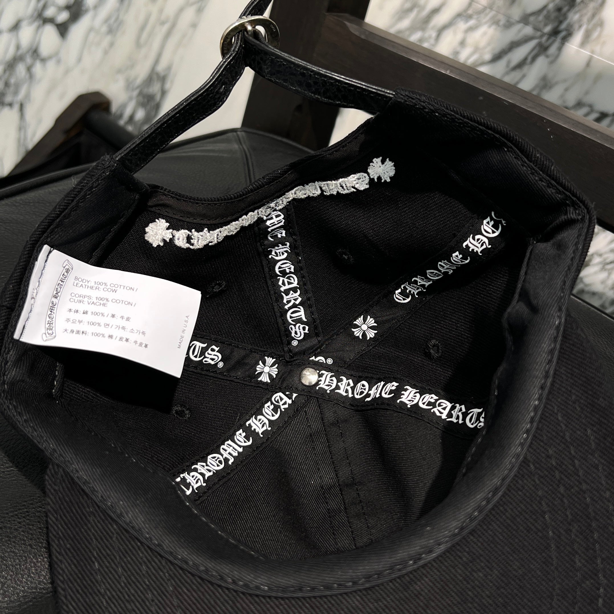 CHROME HEARTS × MATTY BOY Chomper Patch Leather Belt Trucker Cap Size ONE SIZE（53-60） クロムハーツ × マッティボーイ チョンパー パッチ レザーベルト トラッカーキャップ ONE SIZE（53-60）