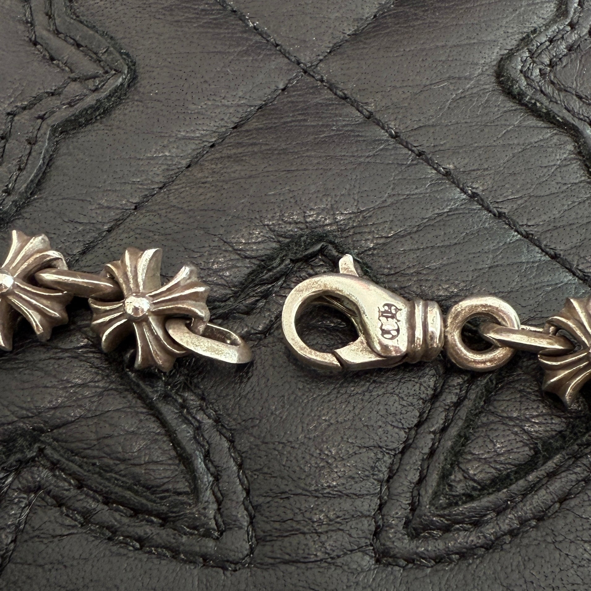 Chrome Hearts シルバーチェーンブレスレット　13リンク CHROME HEARTS クロムハーツ フローラルクロス ファンシー 13